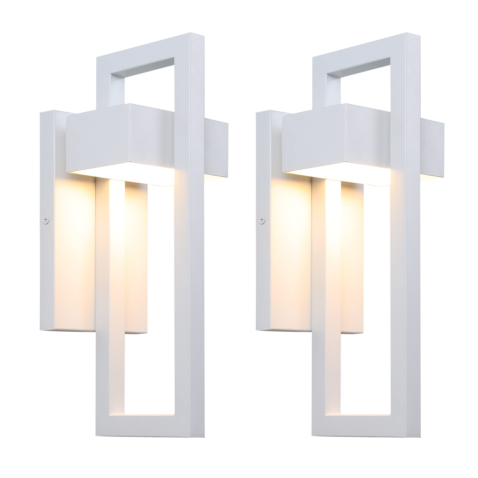 Lamqee Modern Outdoor Wall Light, 3000K Led Sconce, Matte White, 1 Pack For Porch/Garage