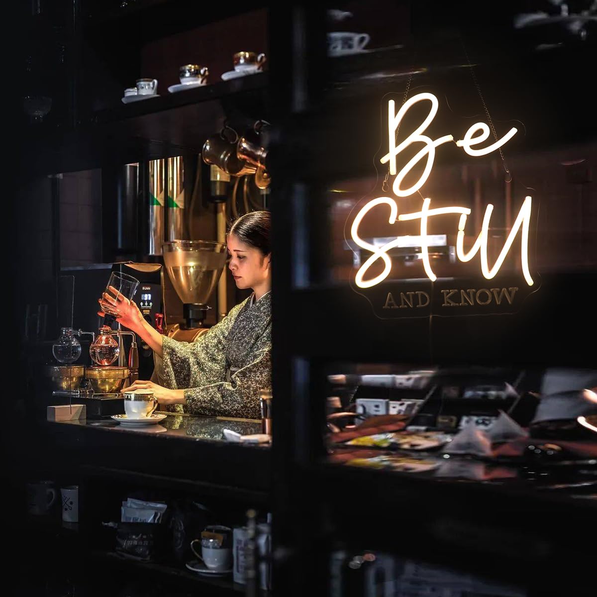 Be Still And Know Bible Verses Decorative Neon Sign Desk Decor Motivational Gifts For Women Men  Christian Desk Sign Decor For Home Office Wall (Warm White)