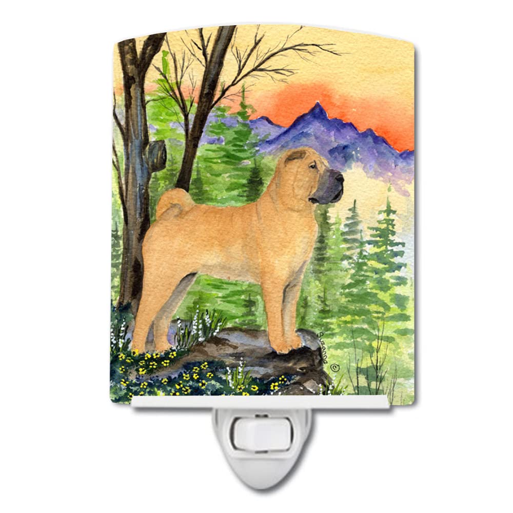 Carolines Treasures Shar Pei Ceramic Night Light, UL-Certified, 6x4x3in, Multicolor, Model SS8324CNL