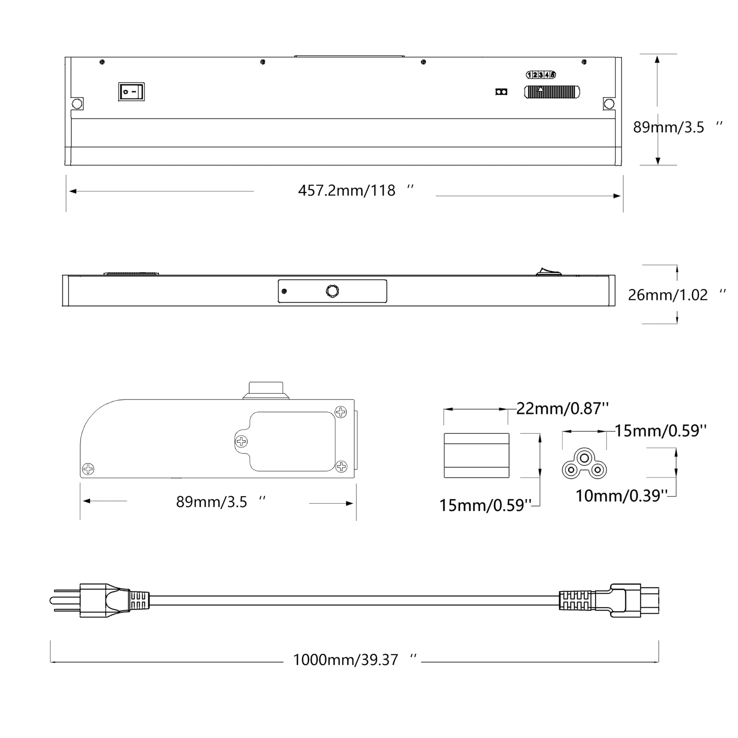 Lampaous Under Cabinet Lighting Hardwired 120V 5Cct Color Selectable, Sensor Activated, Dimmable Under Cabinet Lights For Kitche