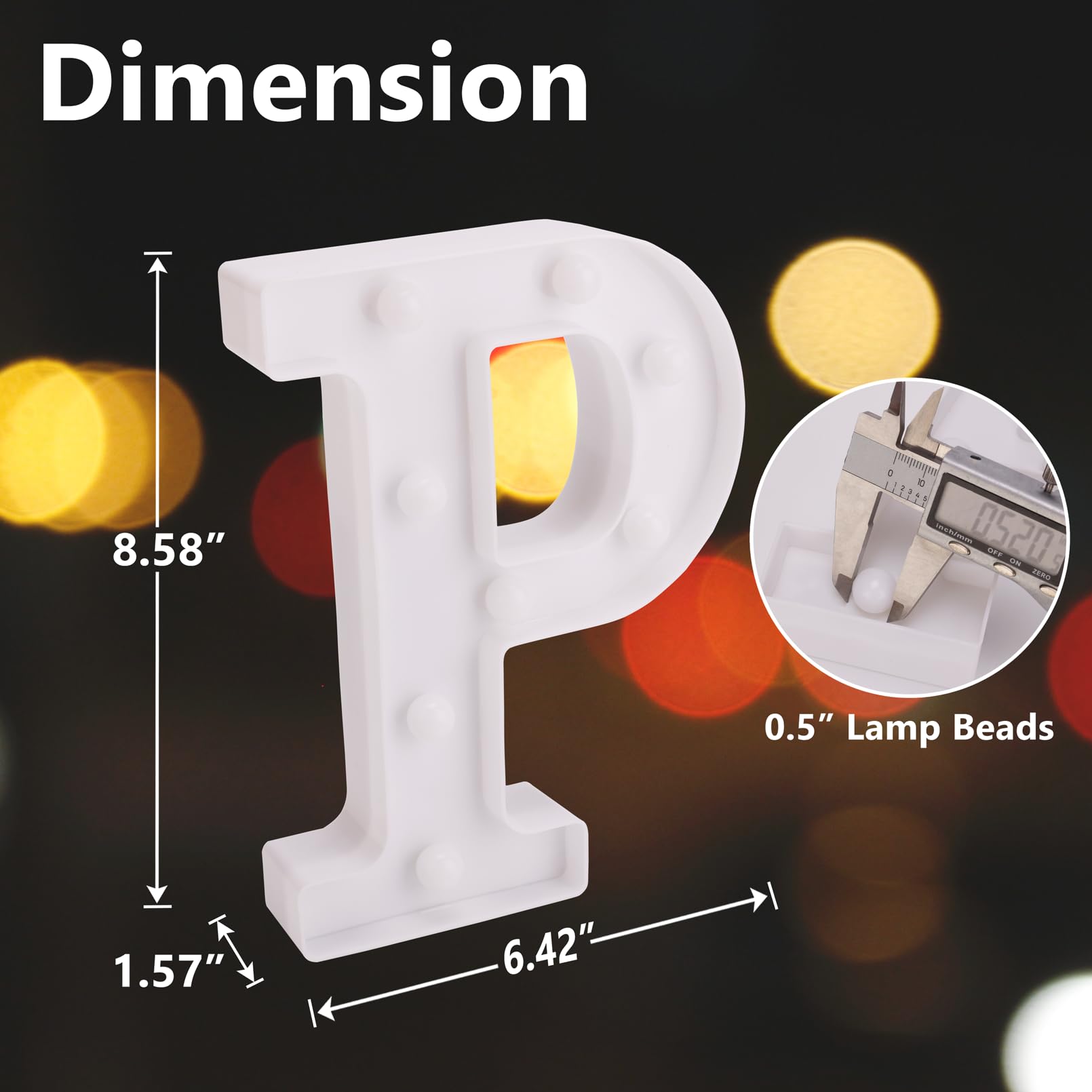 Tronsboo Led Marquee Sign Light Up Letters, Alphabet Light Up Letters Sign, Battery Powered Led Letter Lights For Night Light, Wedding, Birthday, Party, Christmas Or Home Decor (Letter P)