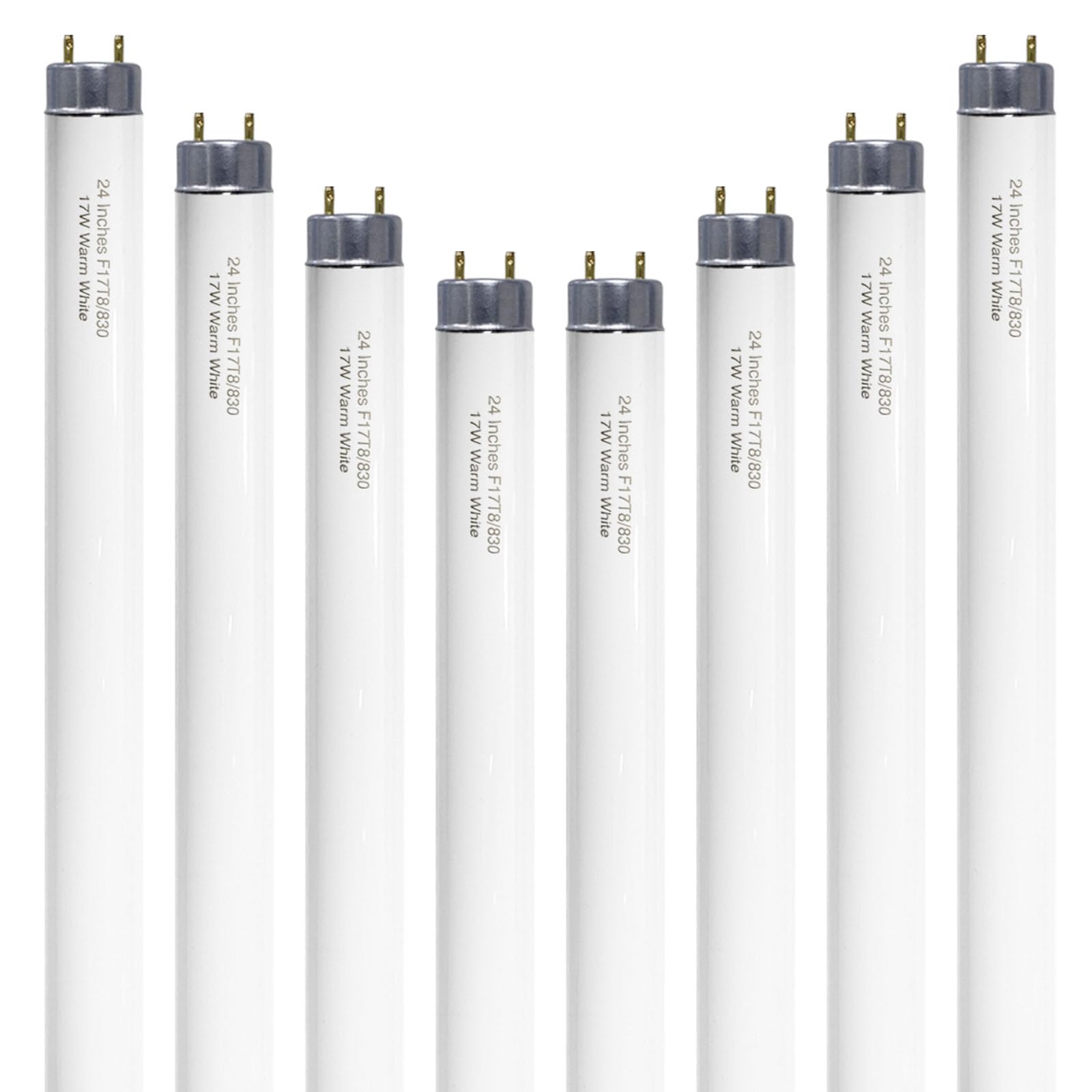 Konideke 24 inch F17T8/830 17 Watts Light Bulb Warm White, 2 Foot Straight Fluorescent Tube T8 Tube Light F17T8/WW, 1500 Lumen G