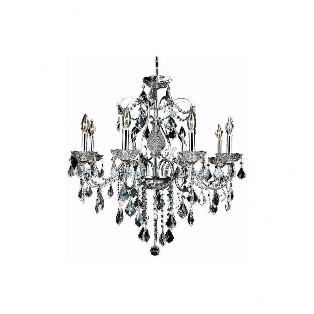 Elegant Lighting Indoor Modern Home Decorative Bright St. Francis 8 Light Chrome Chandelier Clear Royal Cut Crystal
