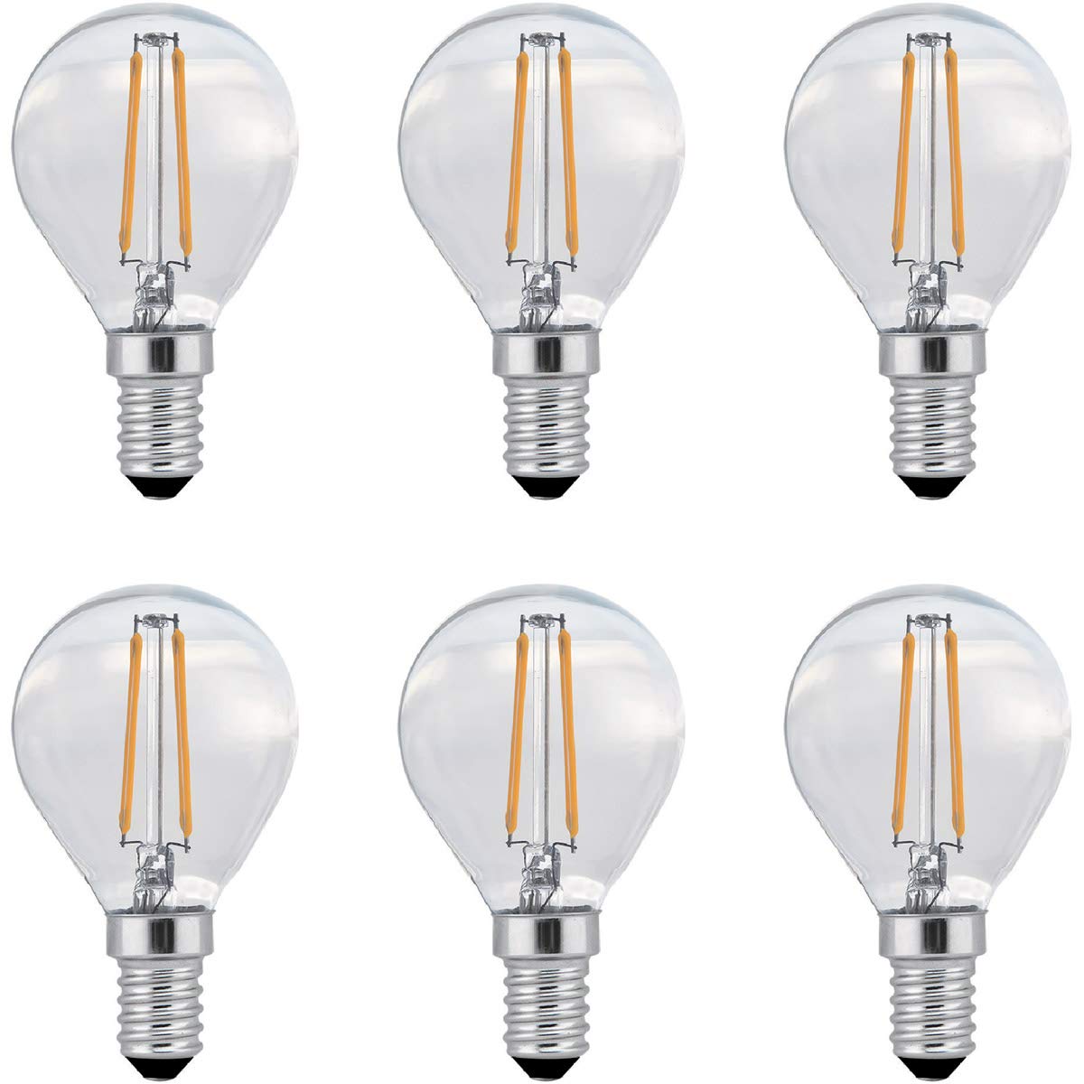 Elitco Lighting 4W Non-Dimmable Led G14 Light Bulb 2700K - Pack Of 6