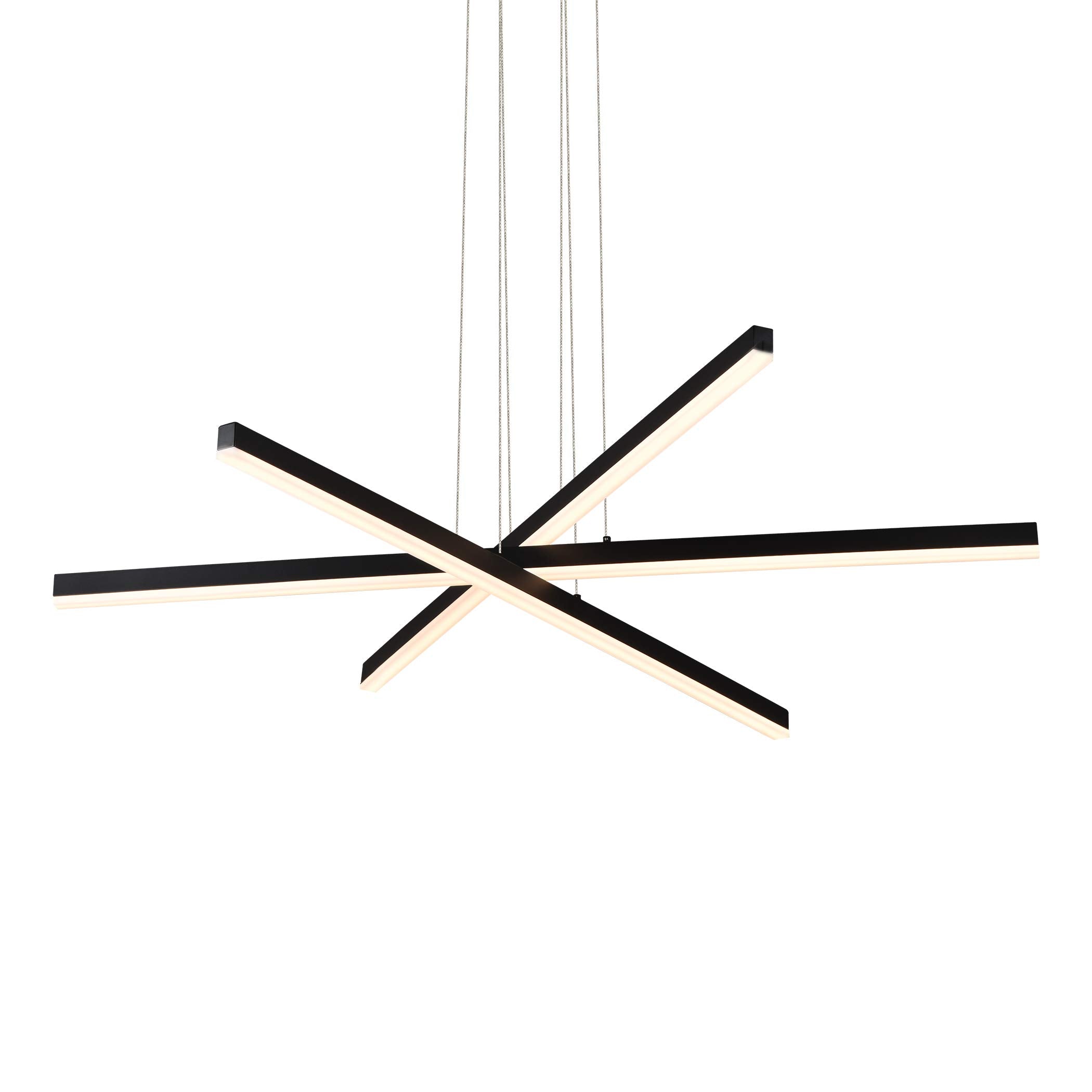 VONN Sirius VMP25030BL 40" Pendant Lighting Fixture in Black Integrated LED, 39.25" L x 39.25" W x 118" (23.75") H Each Plank 39.25" L x 1.25" H,