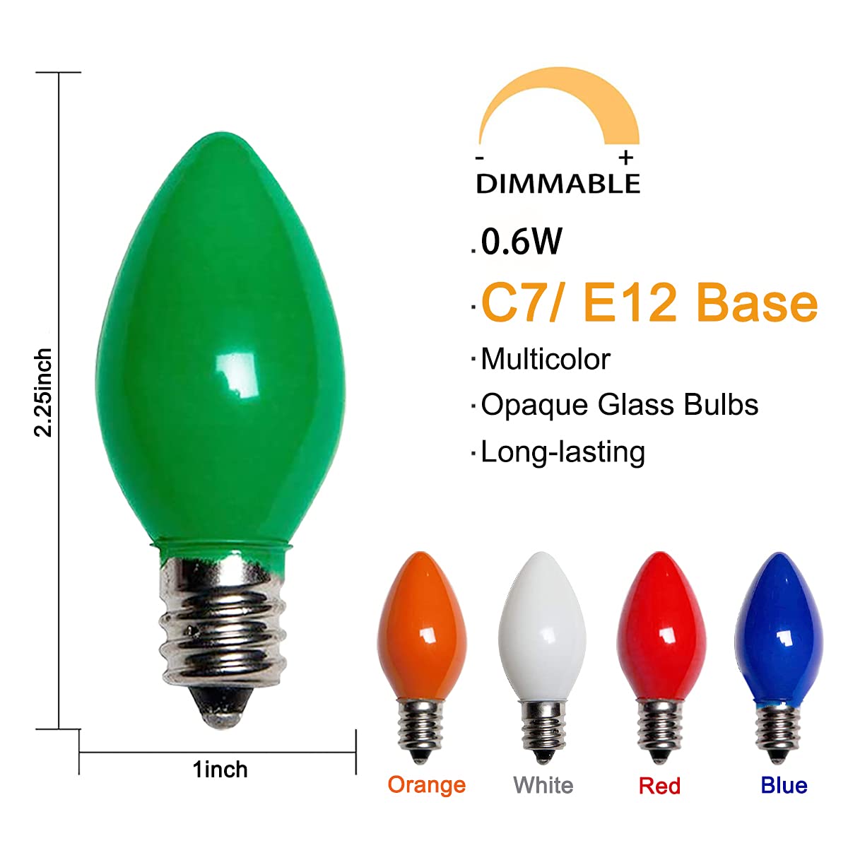 Konictom 25Ft Led String Lights - Multicolor Retro Ceramic Bulbs For Christmas & Parties