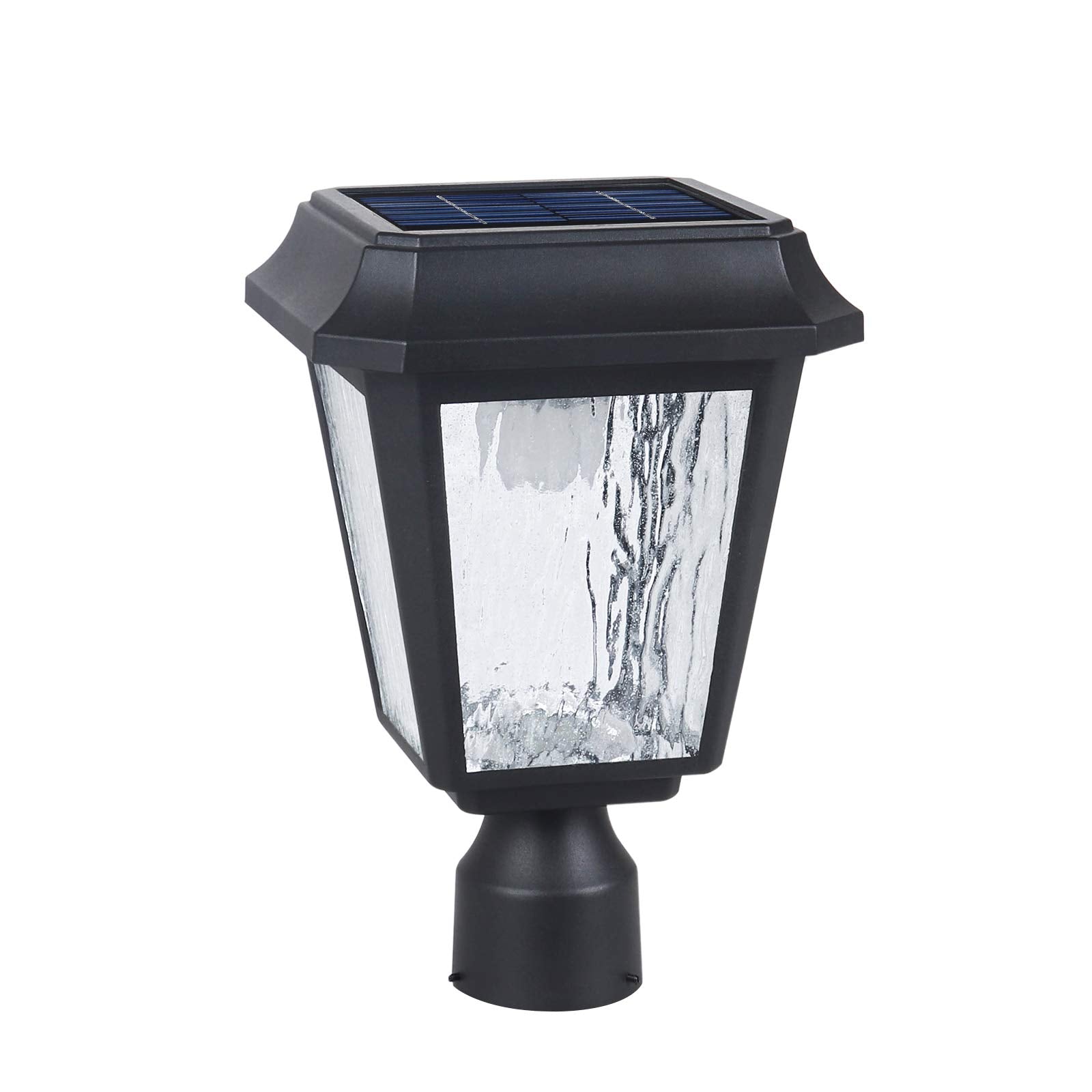 KMC Lighting Solar Lamp Post - Aluminum, 3-inch Fitter Base, Black, Model ST4618Q-A