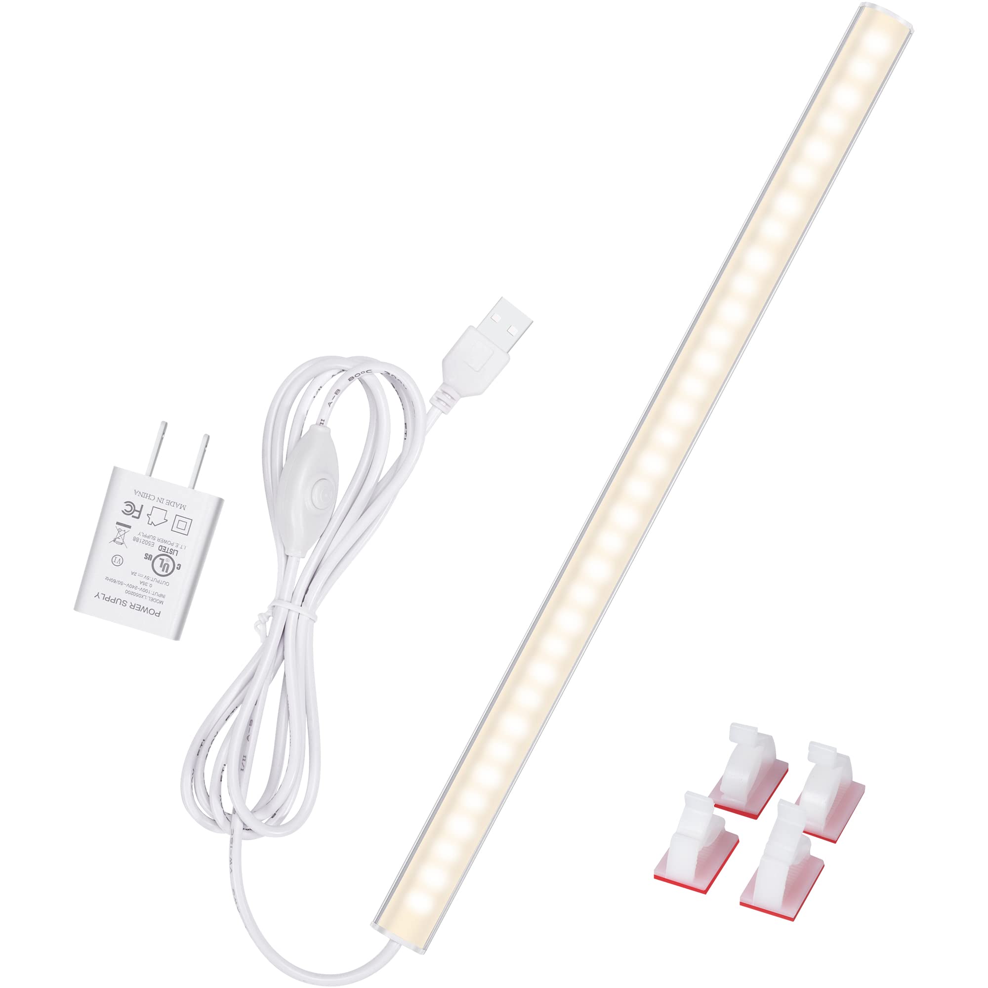 JUSJUBR Under Cabinet Lights Dimmable LED 12 Inch Aluminum Natural White 4000K