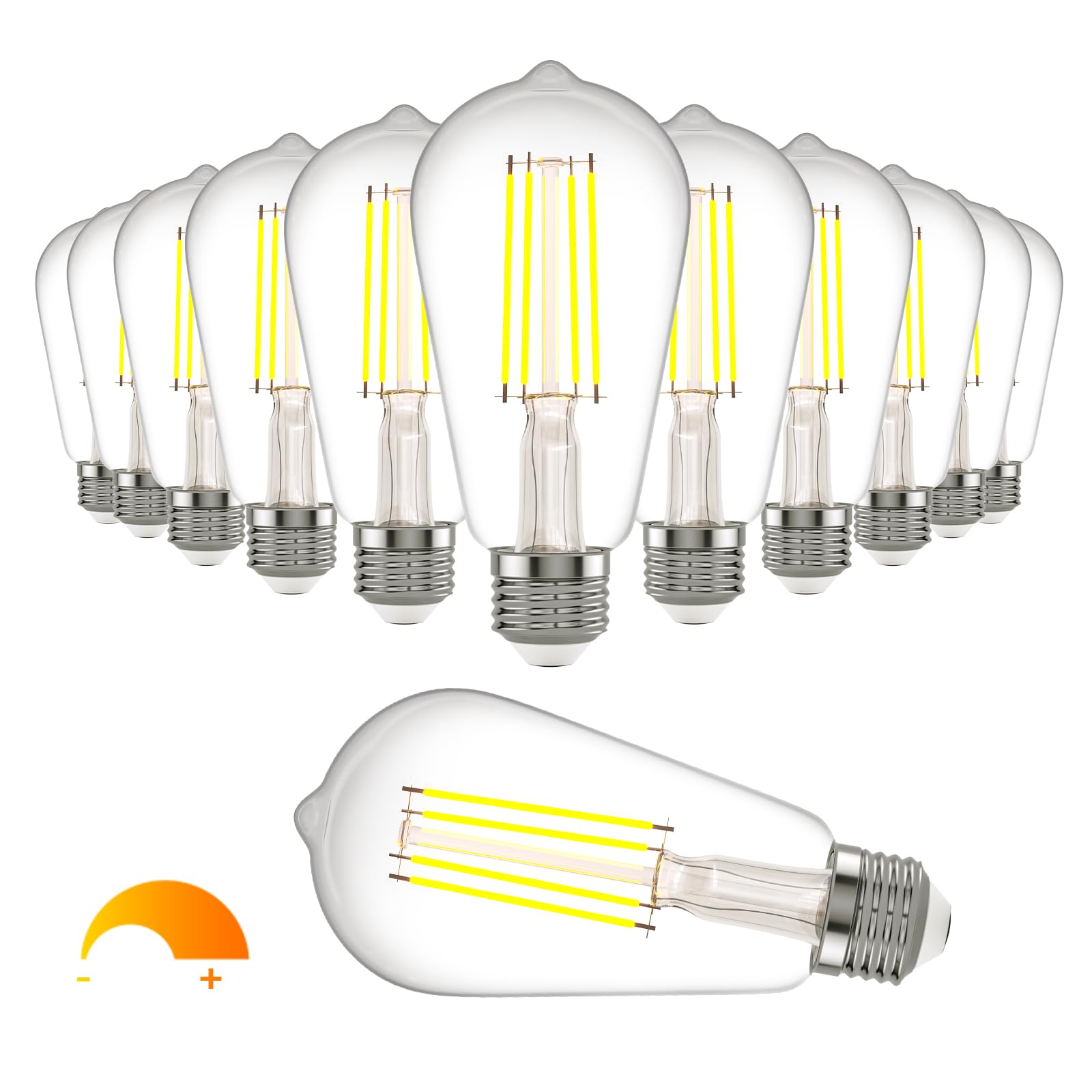 Kawaya E26 Led Edison Bulbs: 8W Equivalent 80W Dimmable Led Bulbs - Vintage St58 4000K Neutral White - 800 Lumens High Brightnes