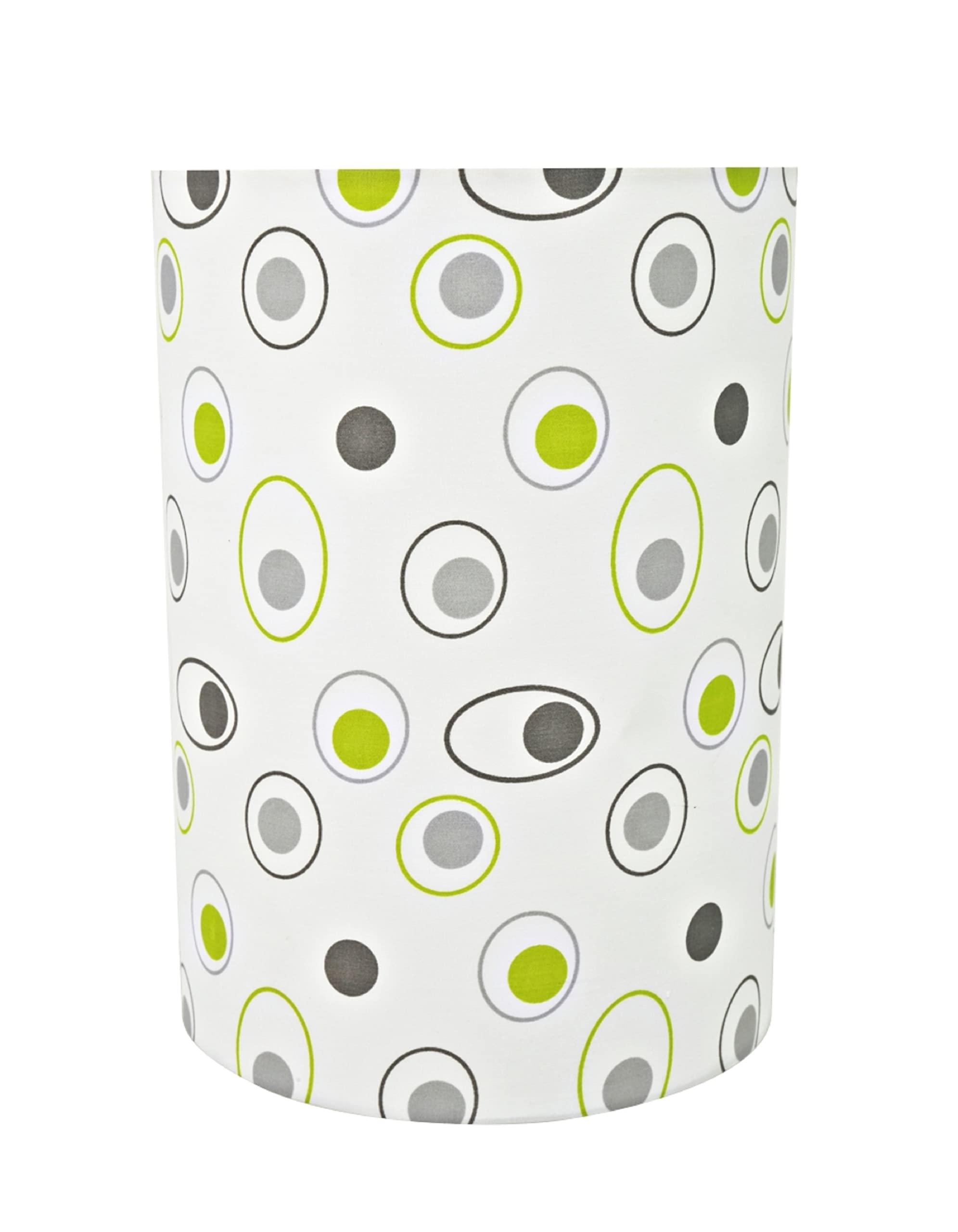 Aspen Creative Drum Lamp Shade, Off-White Circled Pattern, Linen, 8in x 8in x 11in, Model 31130A