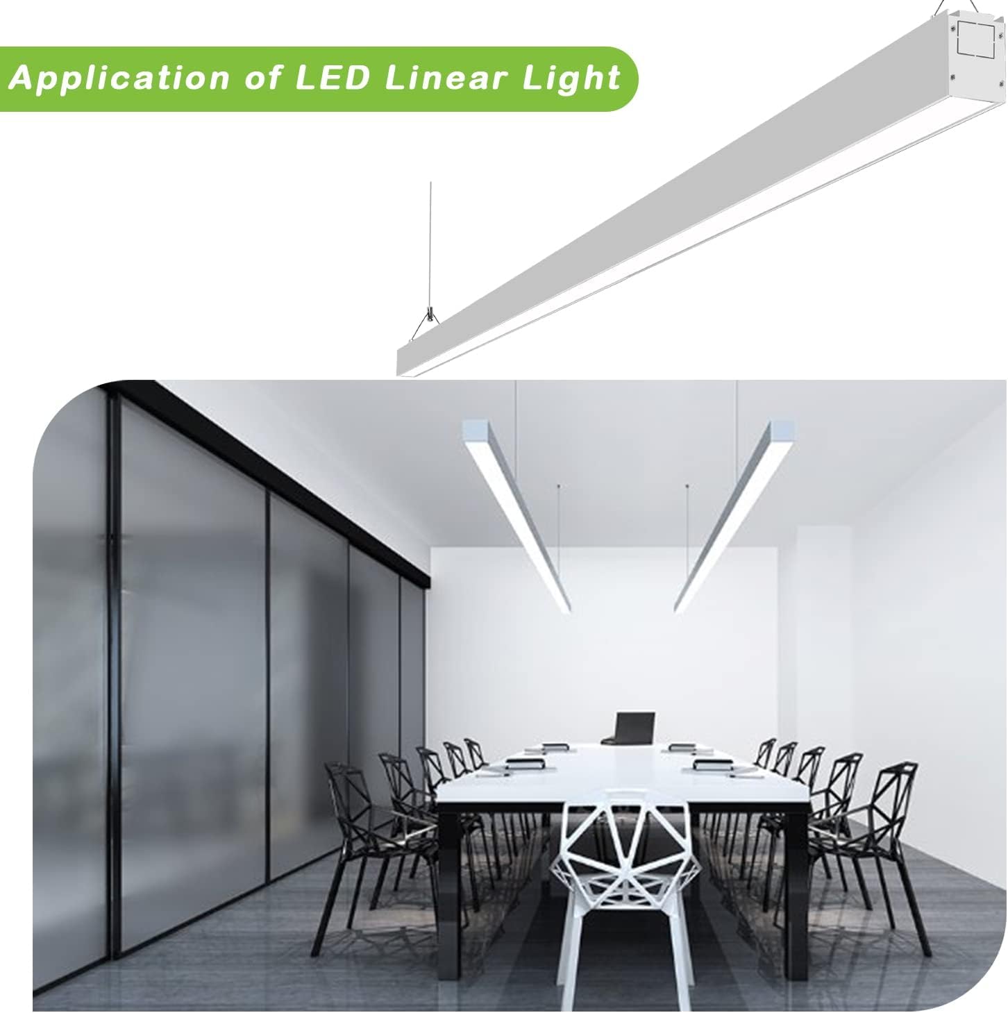 Hykolity 8Ft Linkable Led Linear Light  80W 9200Lm 3000K/4000K/5000K Cct Selectable  0-10V Dimmable Architectural Led Suspension Office Lighting Fixture For Market  Garage  Etl 4 Pack - Silver