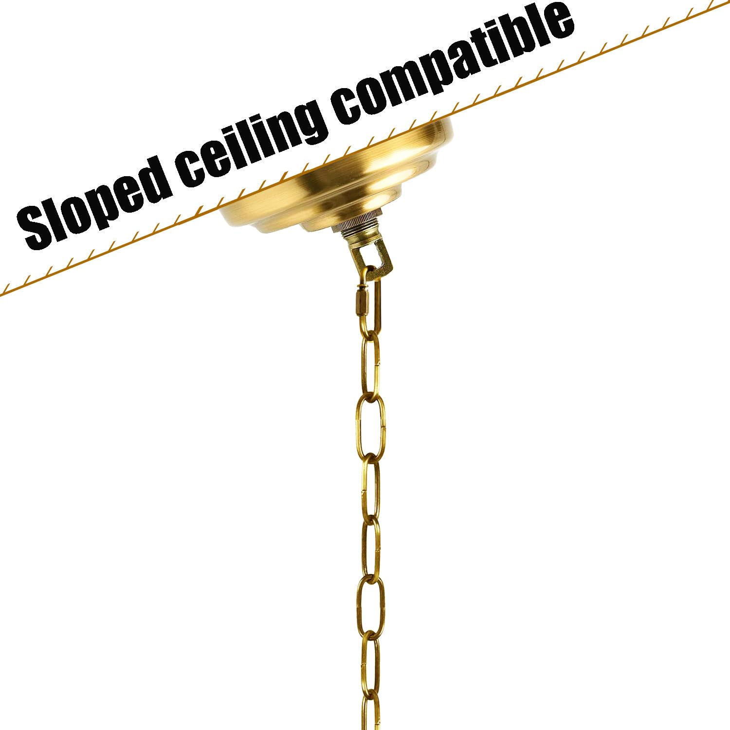 MAYOMAJO 6 Inch Light Canopy Kit with 6 Ft Chain, Heavy Duty Brass Replacement Cover for Chandelier, Pendant, Ceiling Fan, DIY