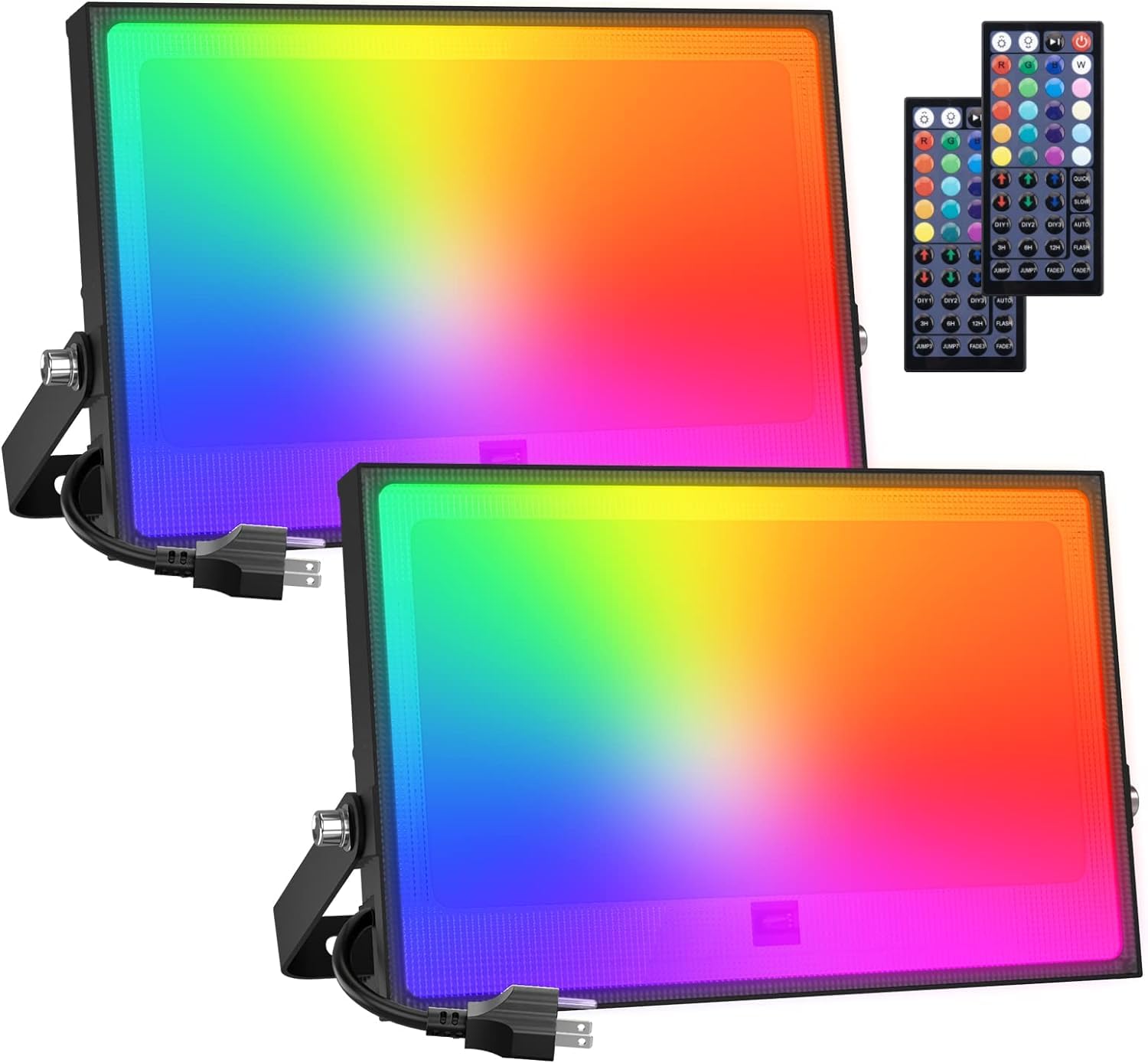 Onforu LED Flood Light Outdoor, 150W Color Changing RGBW Floodlight with Remote, Stage Lights Uplights for Events, IP66 Uplighti