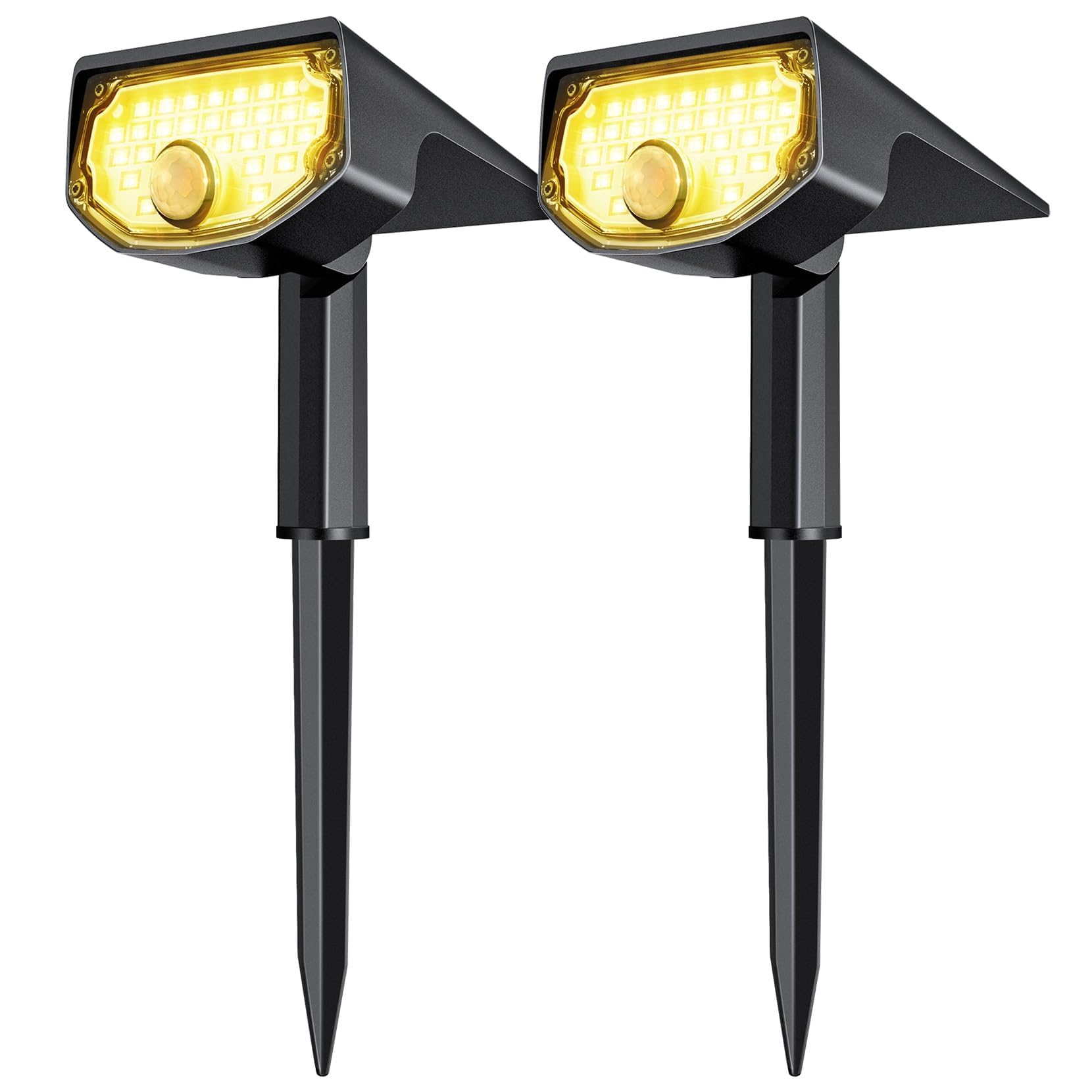 AloftSun Solar Motion Sensor Outdoor Lights, 30 LED, Waterproof, 2 Pack, Warm White, Model 239A