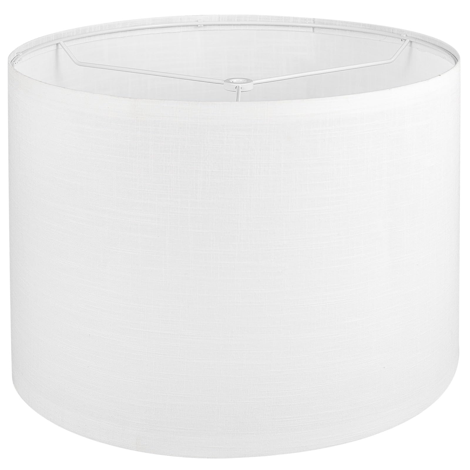 White Lamp shade, Drum Lamp Shade for Table Lamps Floor Lamp, 13'' Top X 13'' Bottom X 10'' High White Large Line Fabric Lamp Sh