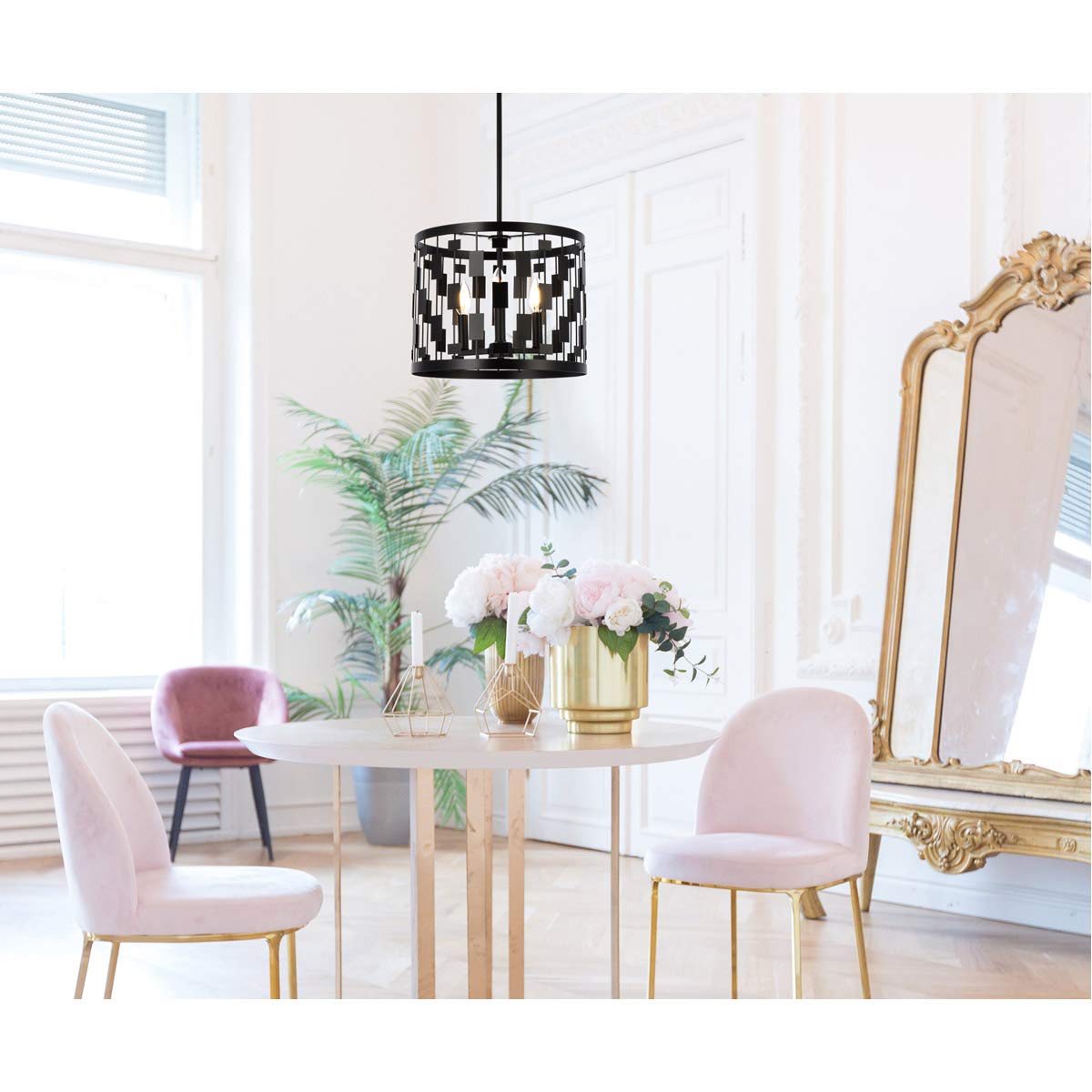 Living District Indoor Modern Home Decorative Bright Ceiling Levante 3 Lights Pendant in Black