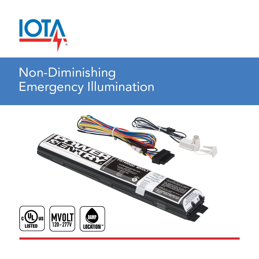 Lithonia Lighting Emergency Ballast Ps1400Qd Mvolt, 1400 Lumens, Black, Thermoplastic & Metal, 120-227 Volts, Quick Disconnect