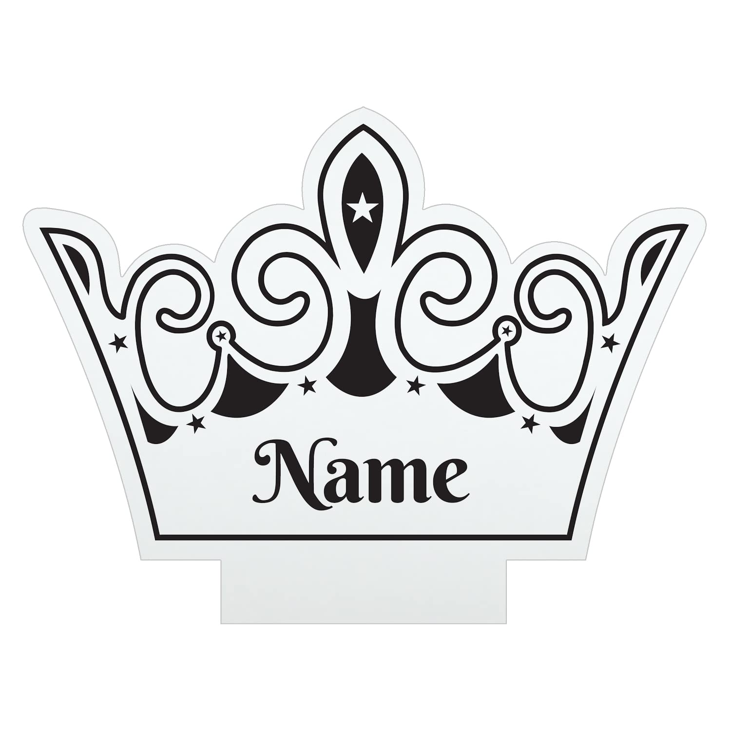Personalized  t LED Night Light - Multicolor Crown with Custom Name - Acrylic Design, 5.5x8.5 inches, USB Powered