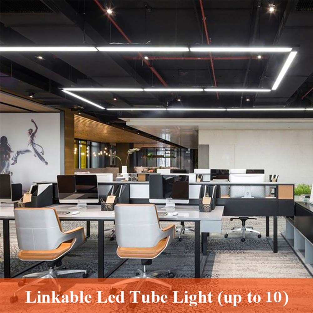 Airand LED Shop Light Fixture - 4FT Linkable Tube Light, 5000K Daylight White, Aluminum, Model 1200