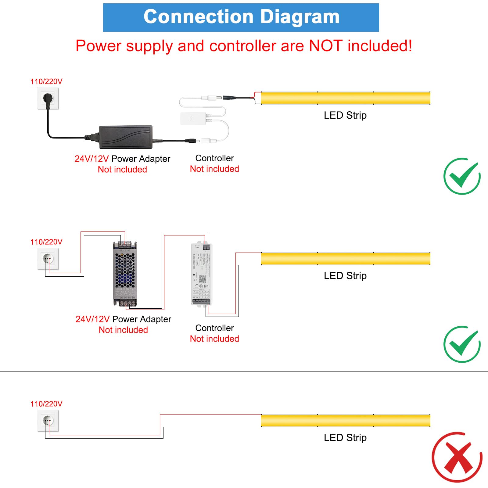 Maliigaza Ultra Thin Cob Led Strip Light, 16.4Ft 12V 5Mm Cool White Super Bright Ra90 Led Tape Light, Cuttable Flexible Dimmable