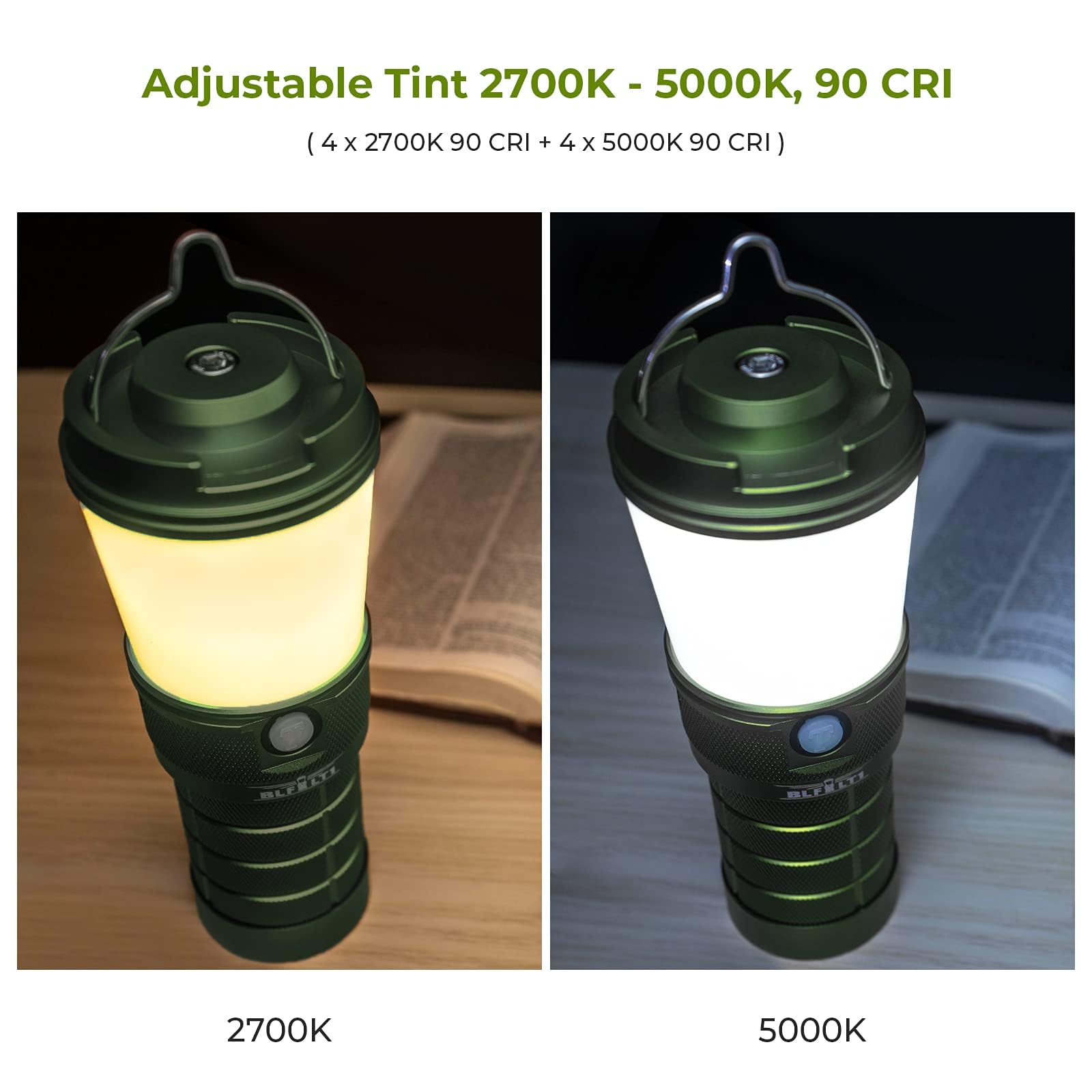 Sofirn BLF LT1 Lantern, Rechargeable Camping Waterproof Light Stepless Adjustable Color Temperature 2700K - 5000K 90 CRI, with U