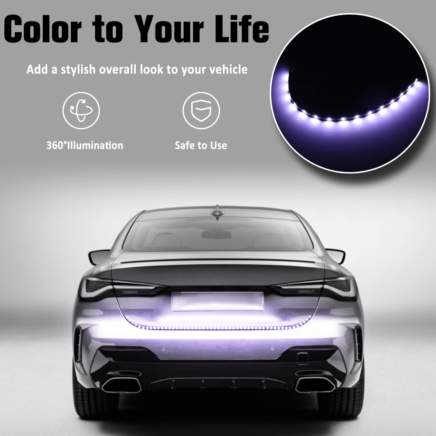 PESIC 10x Waterproof LED Light Strip, 30cm, 15 SMD, White, Vinyl/Metal/Copper, Model PEC00000x10-SI