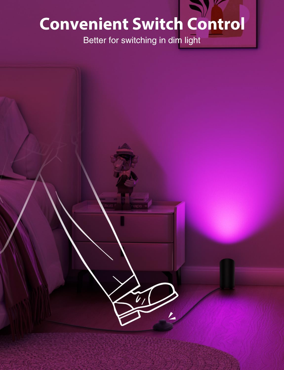 Onforu 7W RGBW Floor Can Light, Remote Control, Color Changing, Aluminum, Black, Model FW05RGBW, 2 Pack