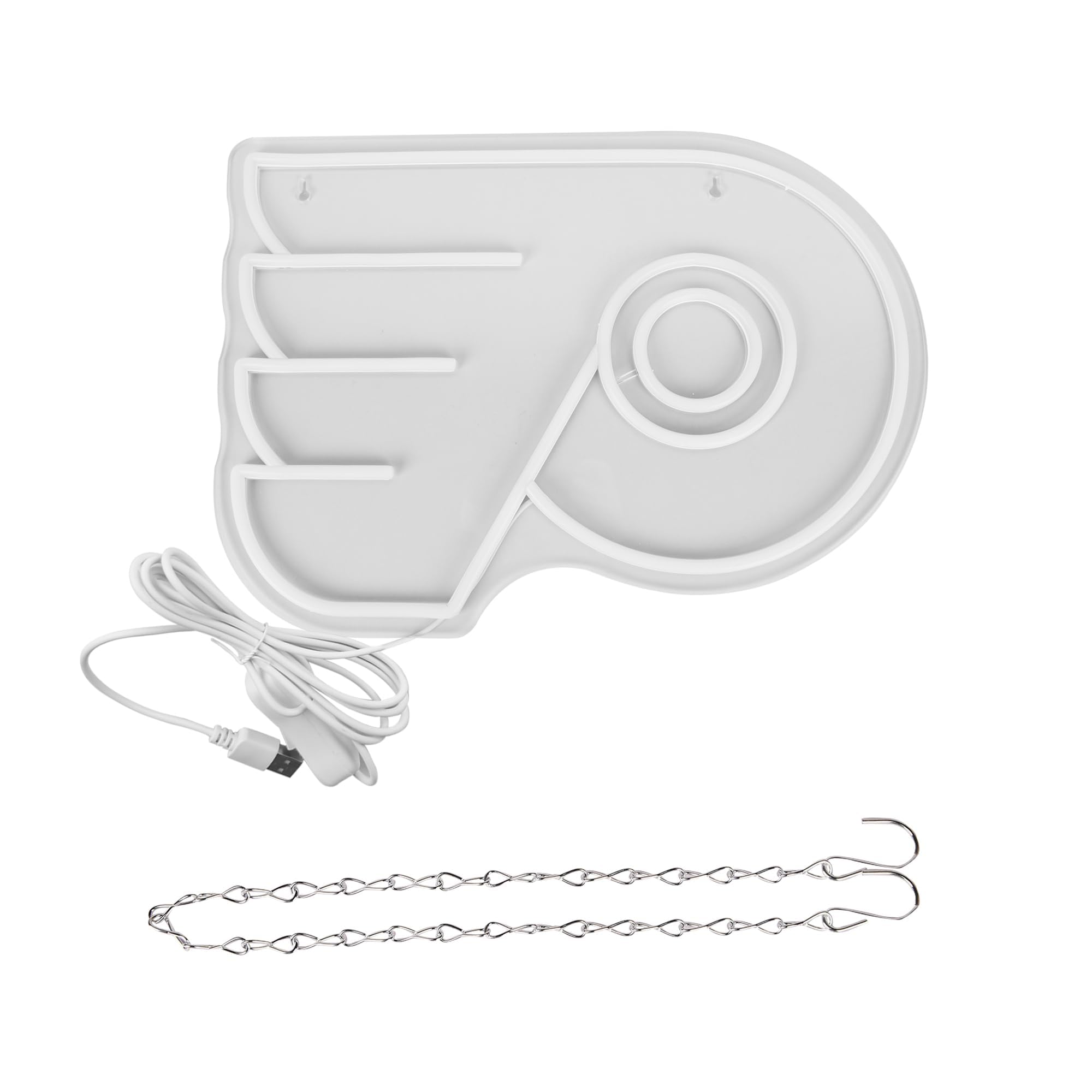 FTMGGDG Ice Hockey Neon Sign, Flyers LED Light, Acrylic, 16.5x11.8 inches, Model FMXD600, Flyers Team Decor