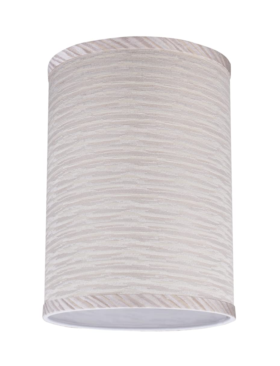 Aspen Creative 31027A Transitional Hardback Drum (Cylinder) Shape Spider Construction Lamp Shade In Striped, 8&quot; Wide (8&quot; X 8&quot; X 11&quot;)