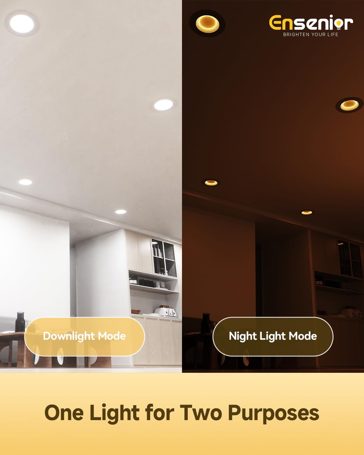 Ensenior 5/6 Inch 5CCT LED Can Lights, 12 Pack, 9W=110W, 1000LM, Selectable 2700K-5000