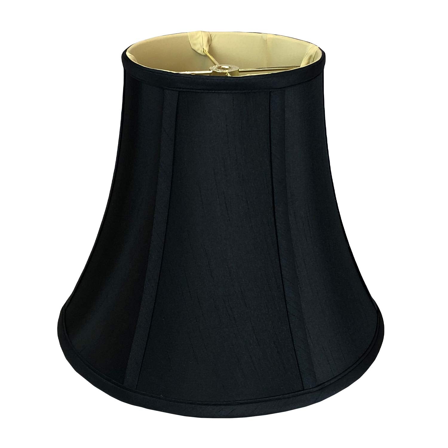 Royal Designs, Inc. True Bell Basic Lamp Shade, V Notch Fitter, Fabric, 5in x 10in x 8.5in, Black, Model BSO-704-10