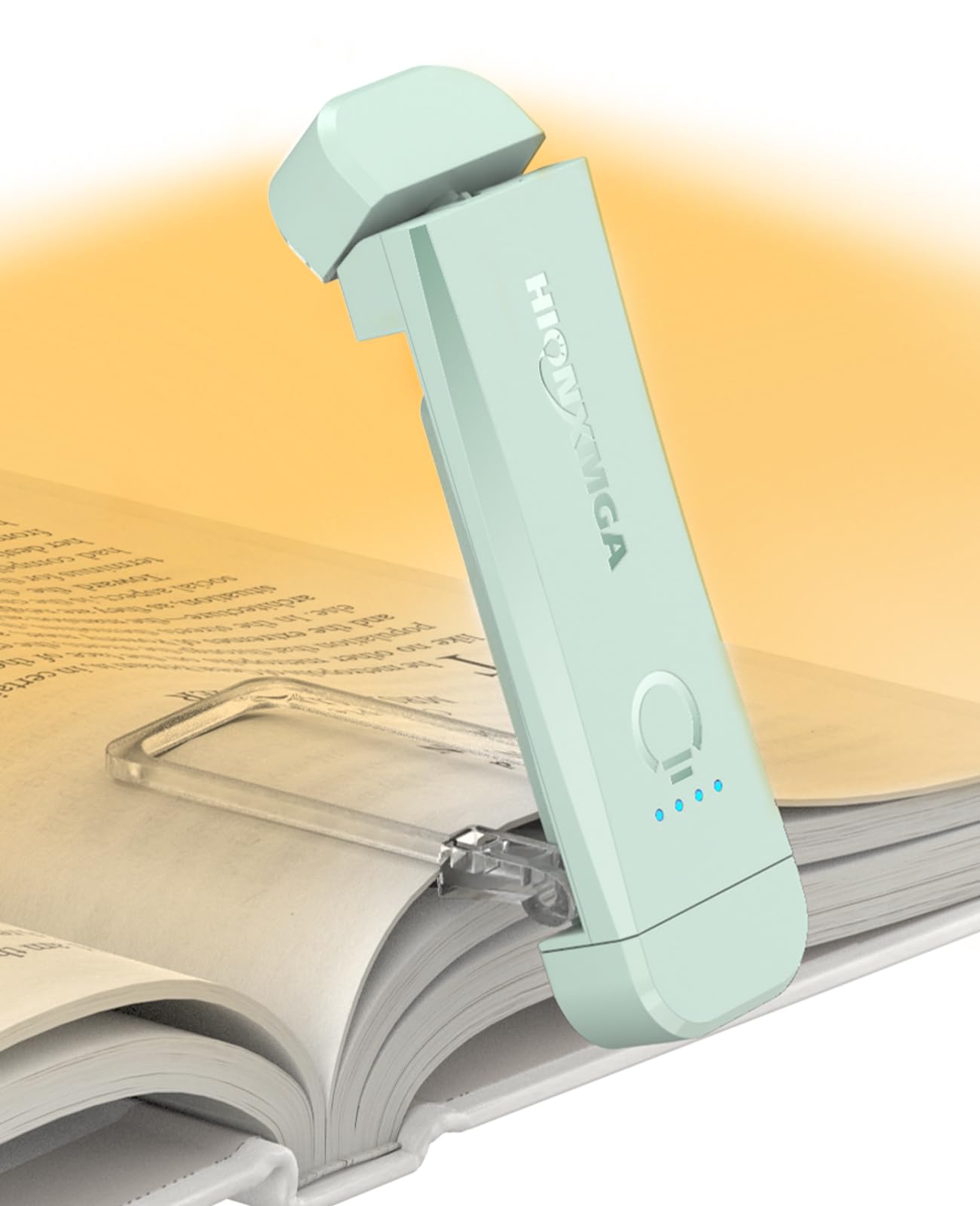 HIONXMGA Book Reading Light - Rechargeable Clip-On Lamp with 3 Amber Colors, 7 LEDs, Dimming for Eye Care, Mint, Model SD-Purple-New