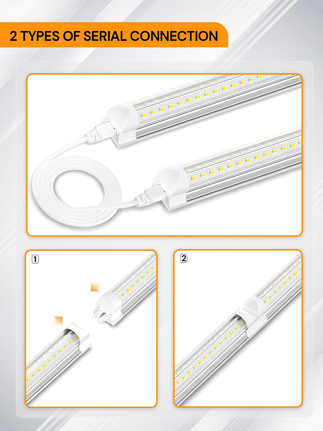 Onlylux Led Shop Light, 4Ft 36W 5000Lm 6500K Shop Lights, 4 Foot Led Light Fixture, T8 Led Tube Lights For Garage, V Shape High