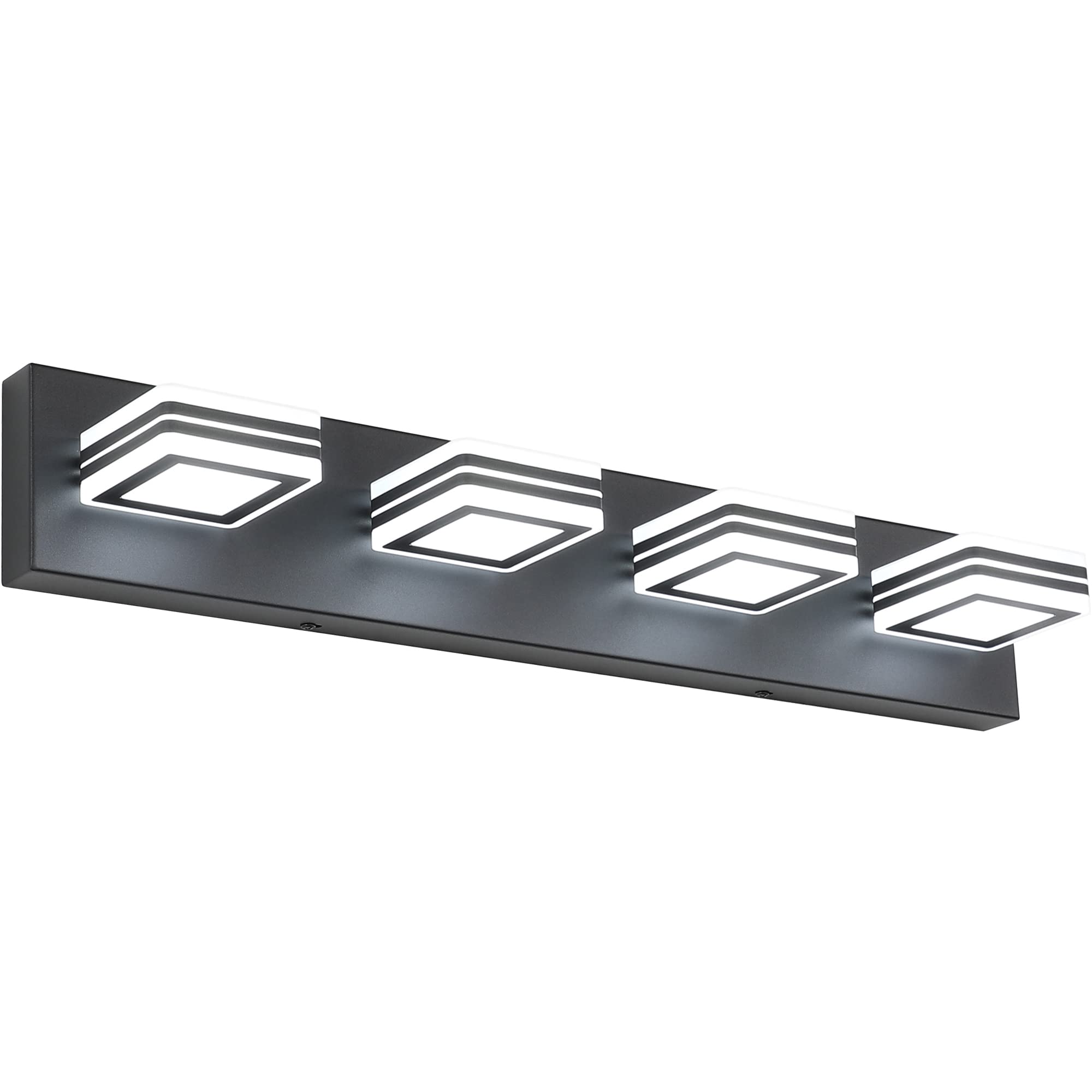 SOLFART Bathroom Vanity Lighting 4 Lights LED Dimmable Modern Black S9660-4T-BK