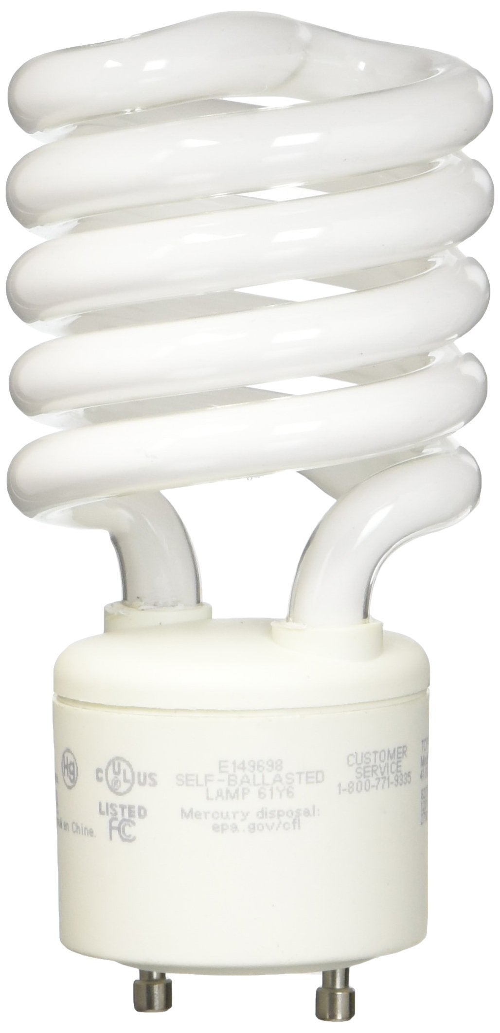 TCP 33127SP41K CFL Spring Lamp - 100 Watt Equivalent (Only 27w used!) Cool White (4100K) General Purpose Spiral Light Bulb - GU2