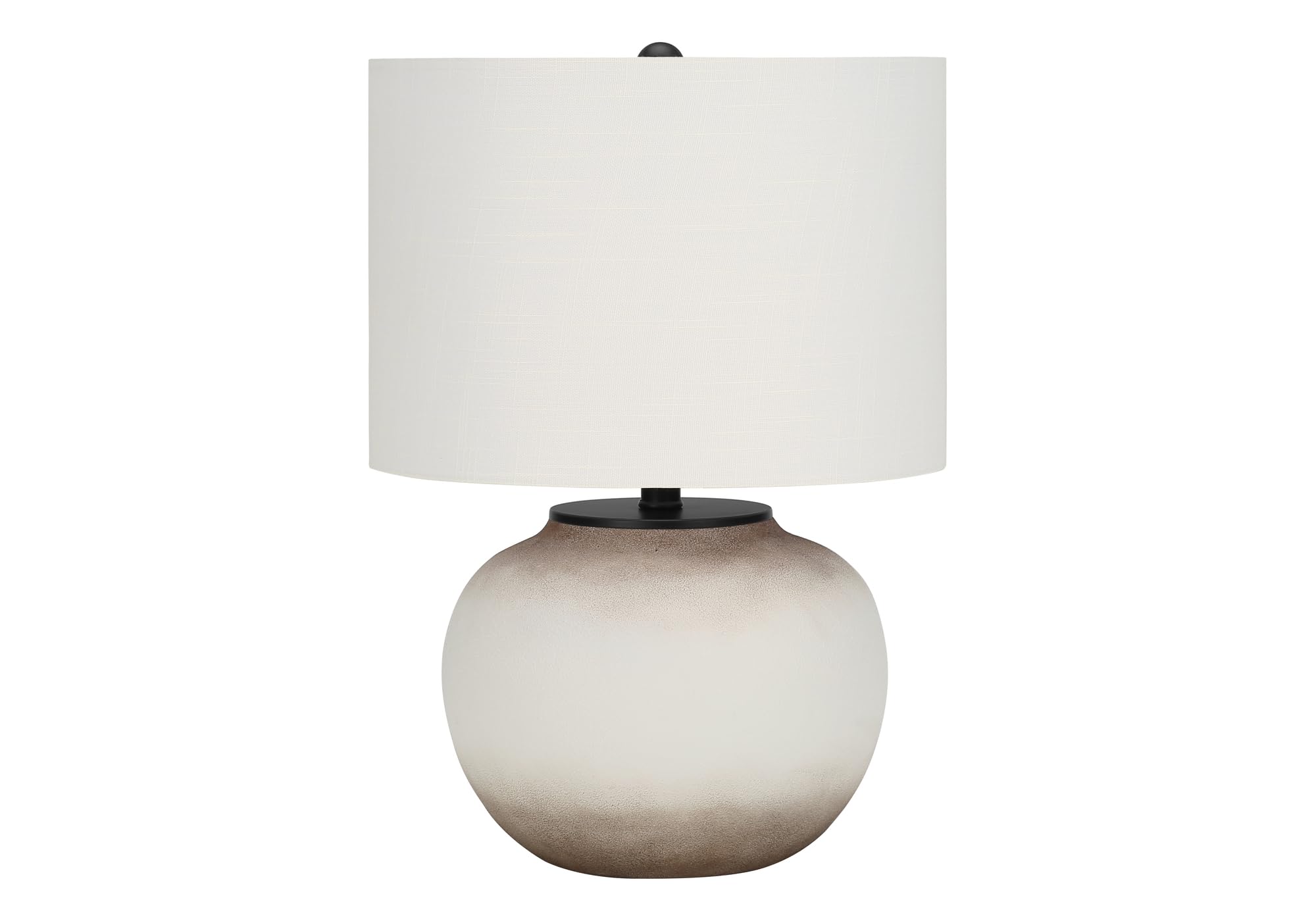 Monarch Specialties Table Lamp, Cream Ceramic, Ivory Shade, Modern Design, 14in L x 14in W x 20.5in H, Model I 9722