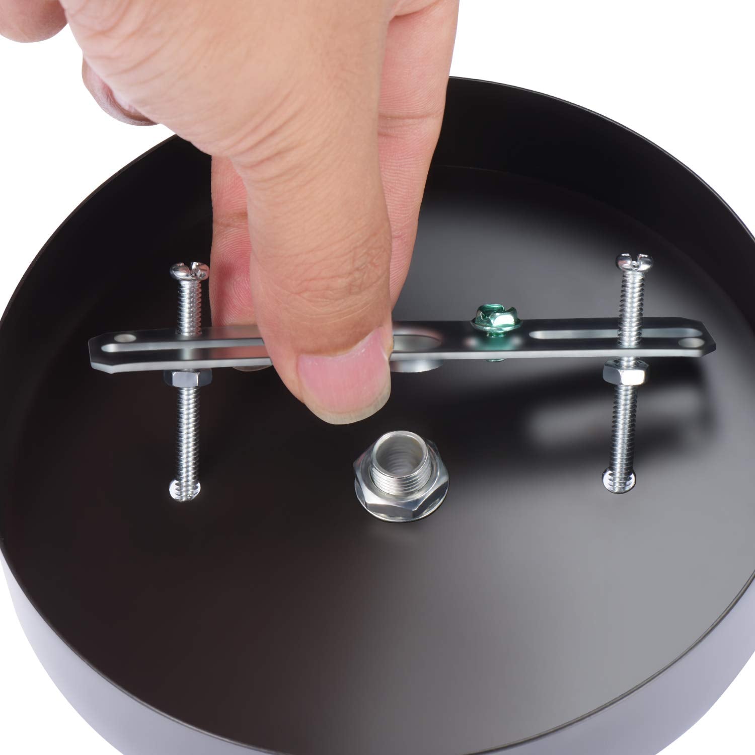 Canomo Ceiling Lighting Canopy Kit, Black Metal Pendant Light Plate Cover, 5.125 Inch, Includes Mounting Hardware