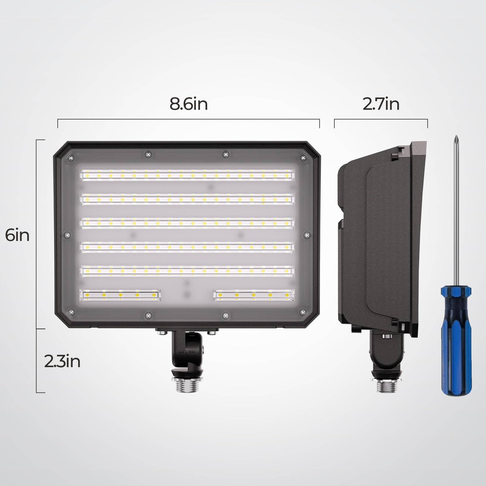 CINOTON 100W LED Flood Light - 14000LM, IP65 Waterproof, 2 Pack, Bronze, Model FL016