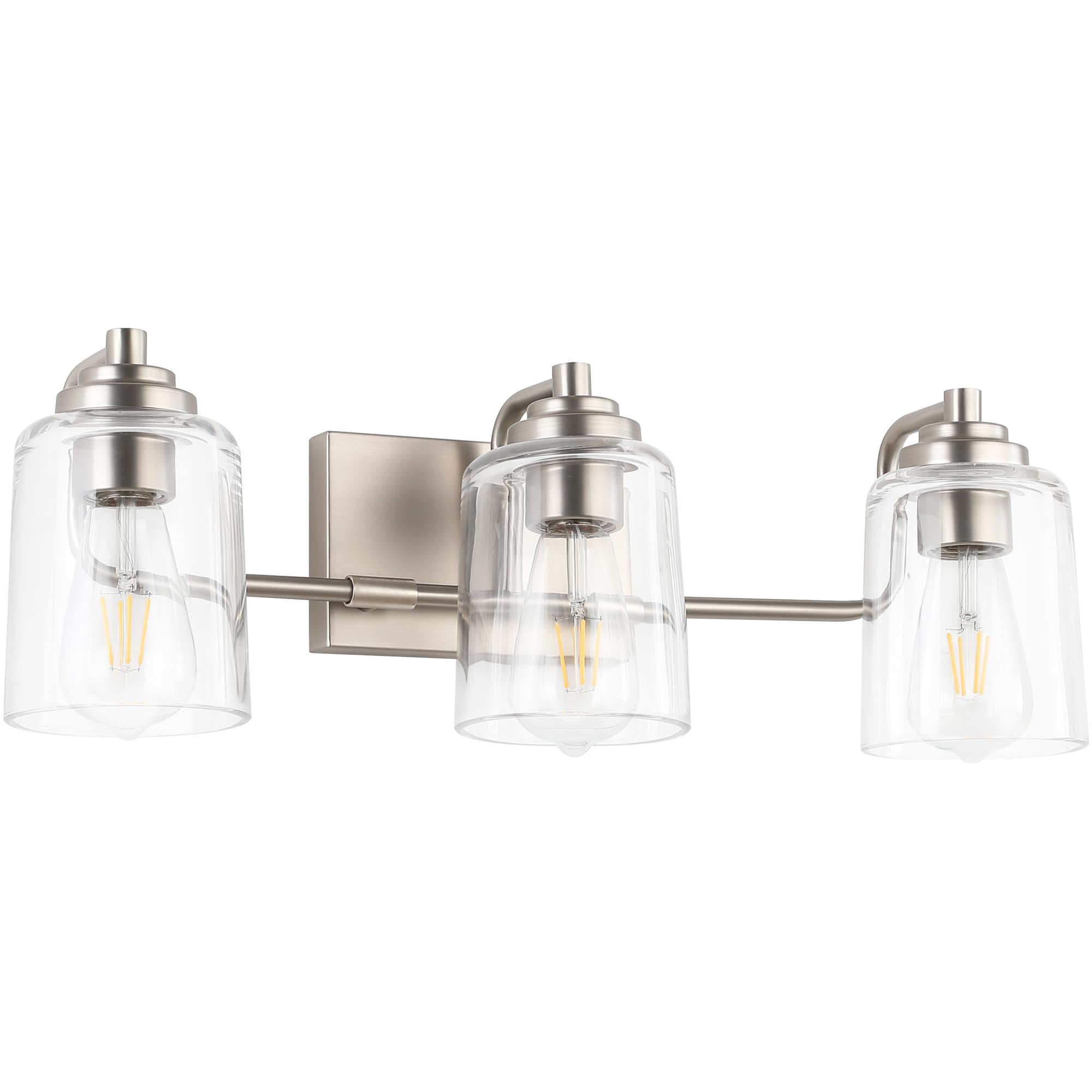 Solfart Brushed Nickel Bathroom Lights Over Mirror 3 Lights Vanity Lights For Bathroom Bathroom Light Fixtures Vanity Lighting M