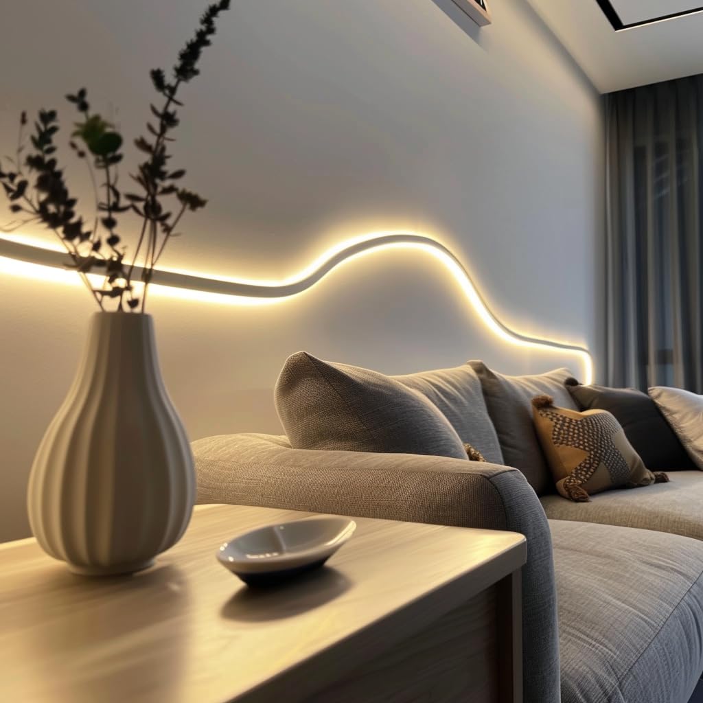 Topai 24V Thin 5Mm Cob Led Strip Waterproof 4000K Natural White 16.4Ft Bright 4000Lm Cri>90 Uniform Dotless 400Leds/M Self Adhesive Flexible Cuttable For Diy  Bedroom  Under Cabinet Lighting