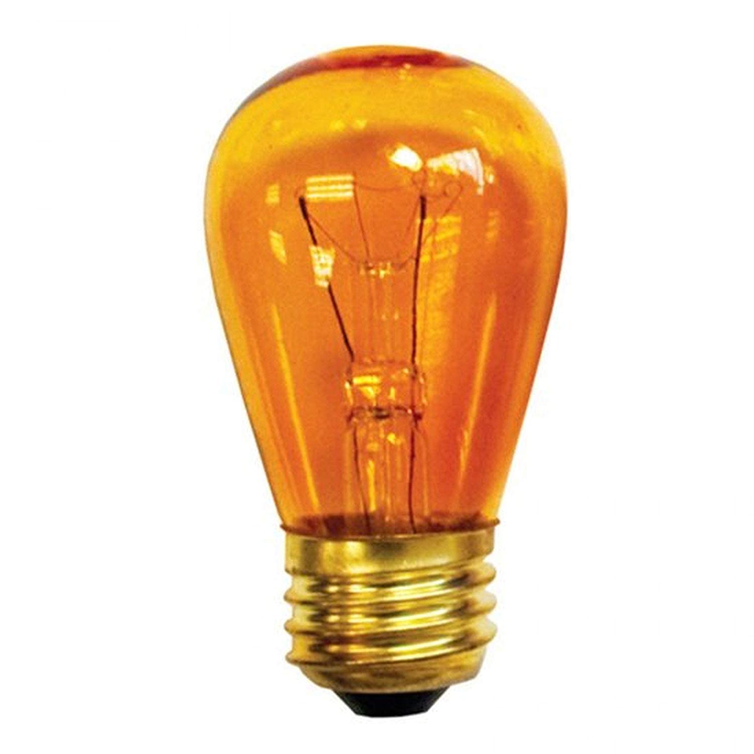 YI LIGHTING S14 Amber Sign Light Bulb - 11W E26 Base, Pack of 6, Glass