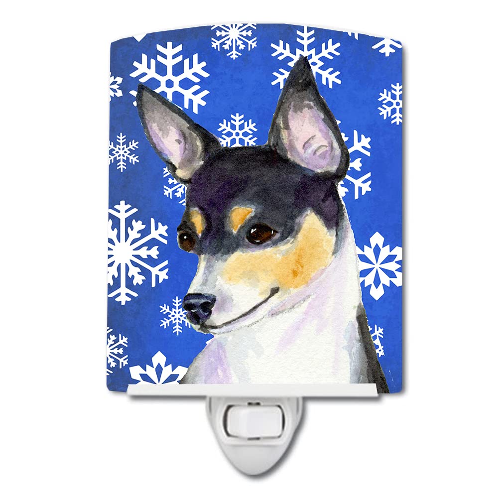 Carolines Treasures Ceramic Night Light, Chihuahua Winter Snowflakes, UL-Certified, 6x4x3 inches, Multicolor, Model SS4656CNL