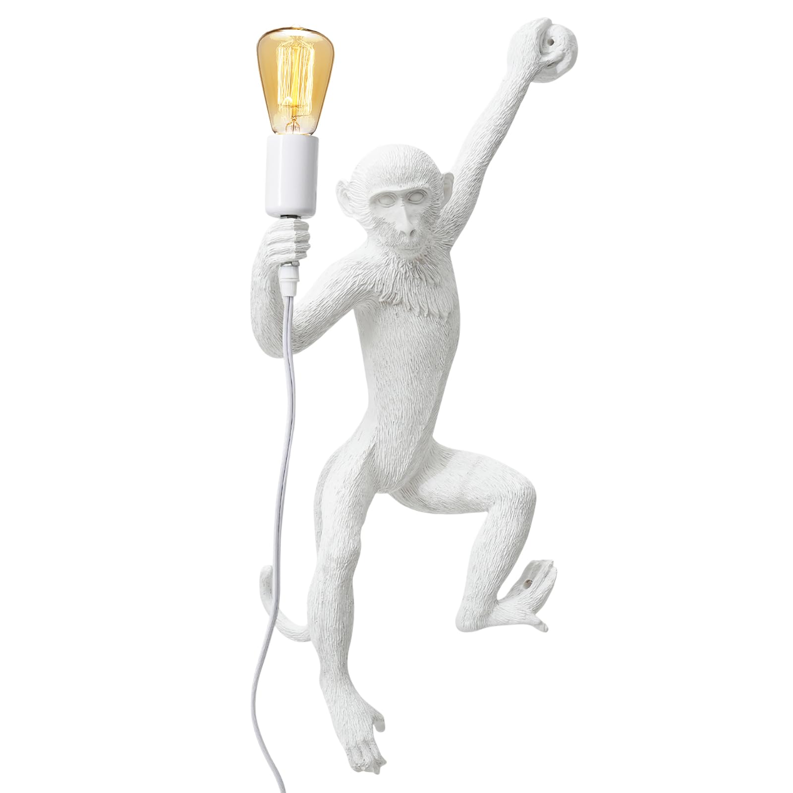 Huashuani Monkey Wall Lingt, Creative Monkey Shape Plug In Wall Sconces, Industrial Retro Indoor Decorative Animal Light Fixture
