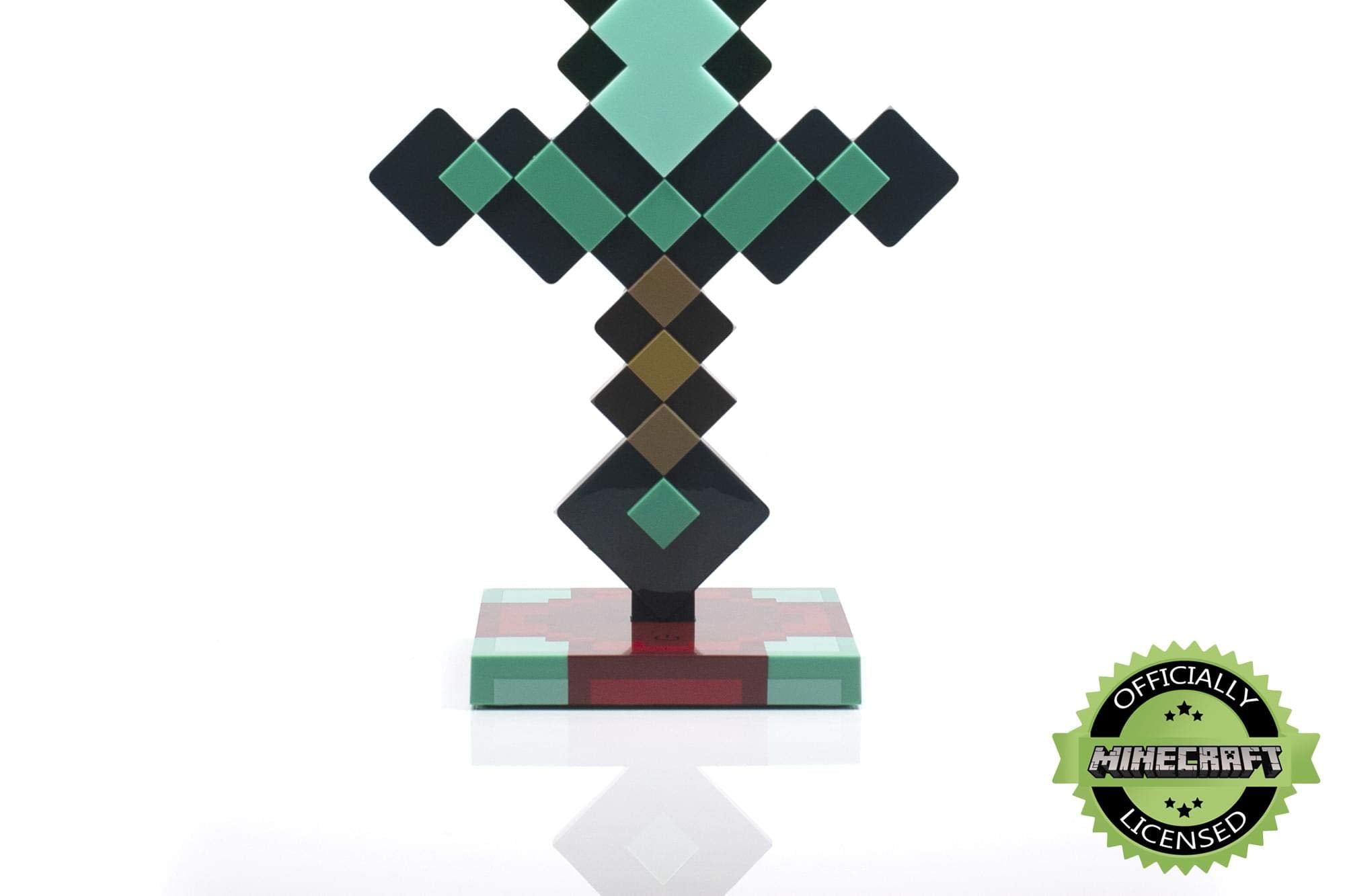 Minecraft Diamond Sword 14 Inch Usb Desk Led Night Light - Decorative, Fun, Safe & Awesome Bedside Mood Lamp Toy For Baby, Boys, Teen, Adults & Gamers - Best For Home'S Bedroom, Living Room Or Office