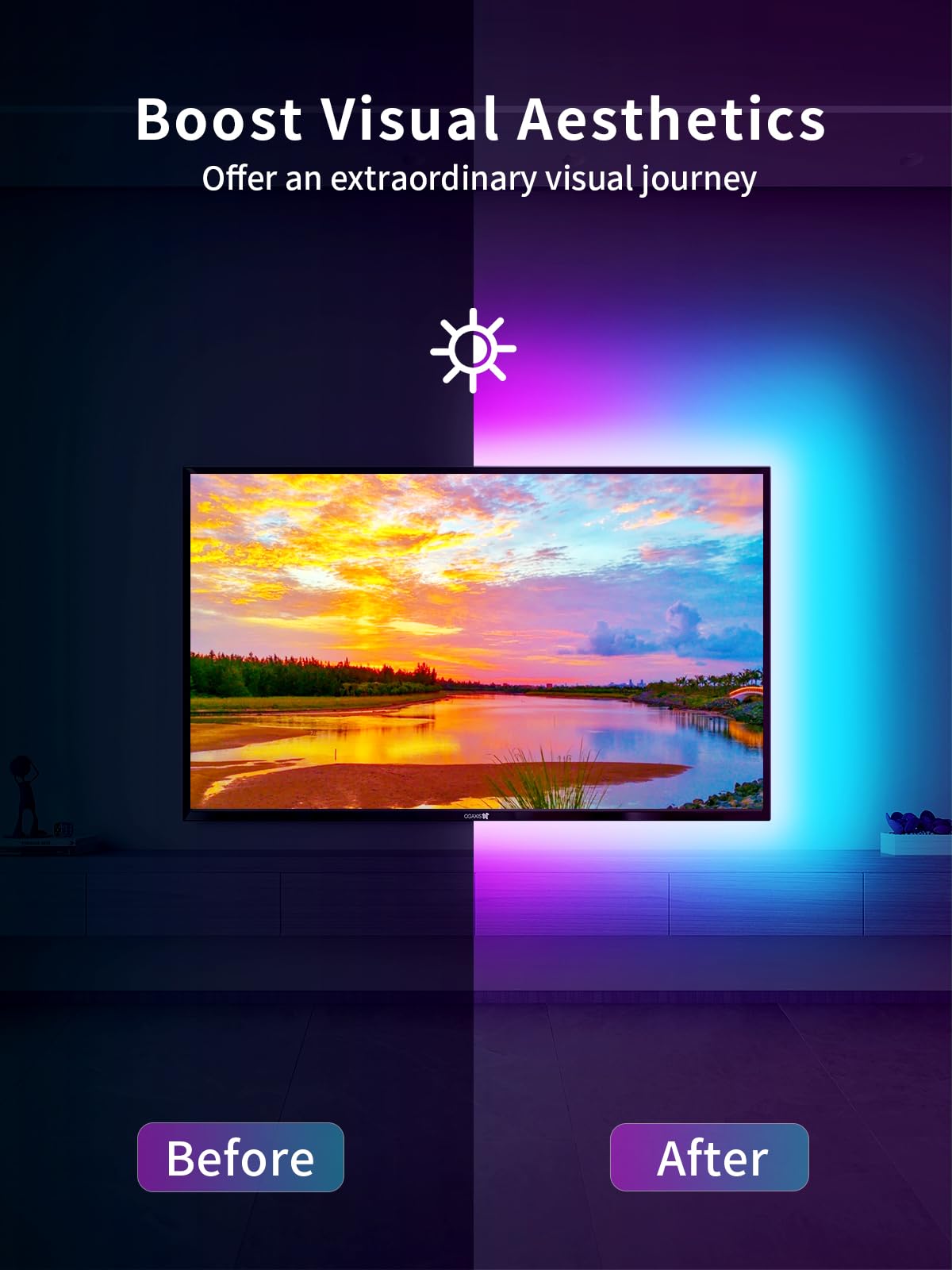 Kantutoe Led Lights For Tv, 23Ft Led Backlights For 75-100In Tv, Rgb Tv Backlight With Music Sync Bluetooth App And Remote Contr