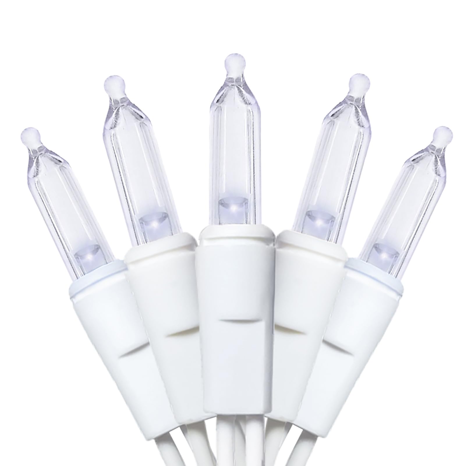 Multi-Sparking Cool White Christmas Lights (11 Feet, 35 Count) - Led Christmas Tree Lights White Wire, Mini String Lights For Indoor And Outdoor Christmas Decorations