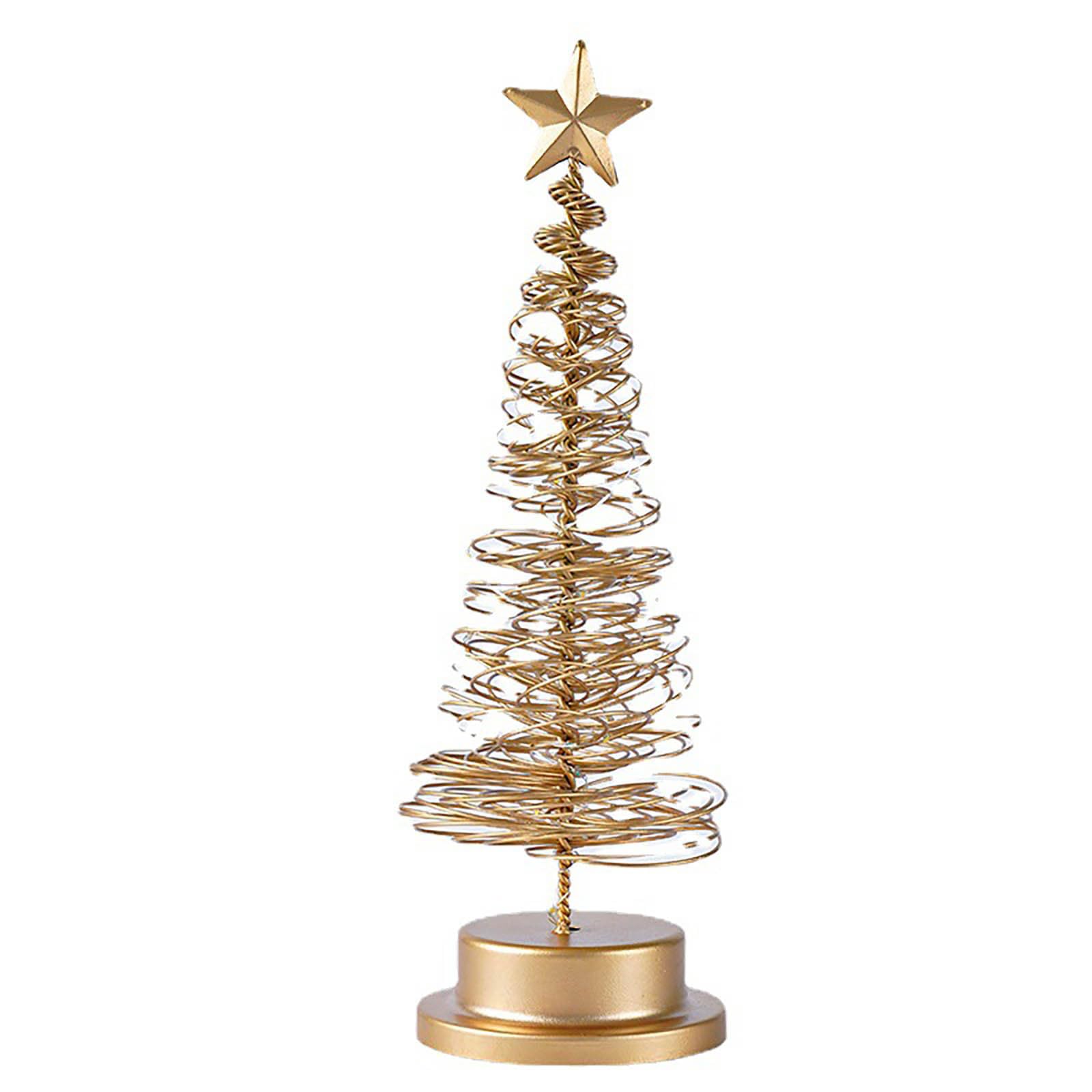 Christmas Tree Table Lamp, LED Christmas Spiral Night Light with Glittering Star, Battery Operated Table Decoration Light for Ce