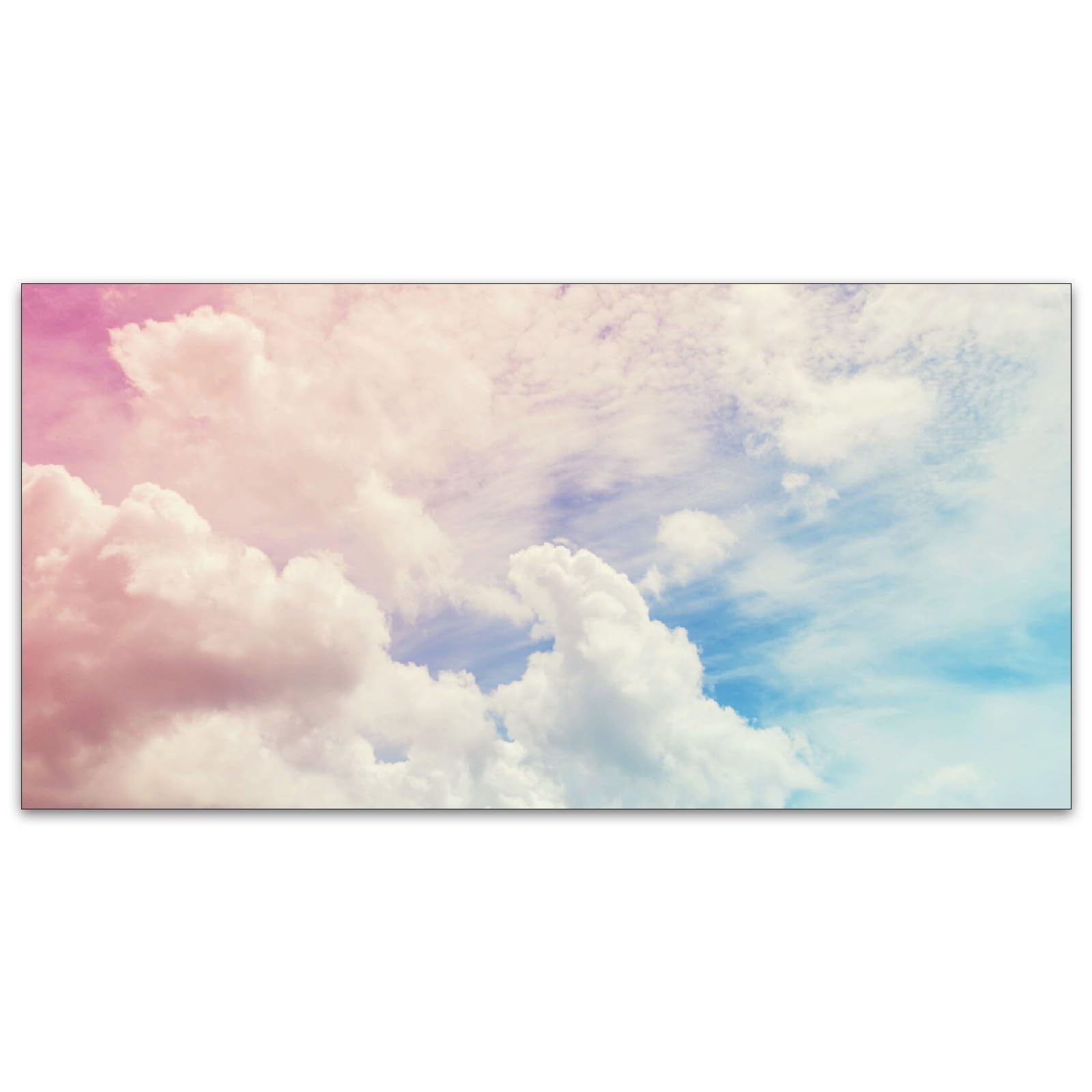 FALE QTUOM Fluorescent Light Cover - 2 Pcs, Pink Cloud, 4x2 Feet, Polymer, for Classroom, Office, Home