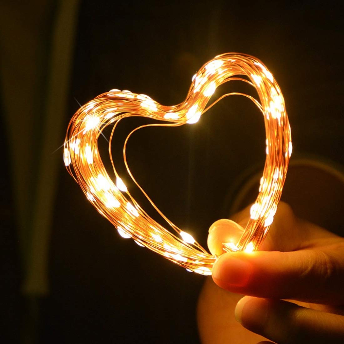 Amants01 2 Pack Sound Activated Music String Lights, 32.8ft, 100 LEDs, Warm White, Waterproof, Remote Control for Parties and Weddings