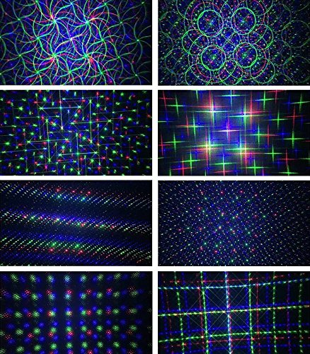 LedMAll Christmas Laser Lights Projector, Remote Control, 8 Patterns, Model X-35P, Black, Standard Size